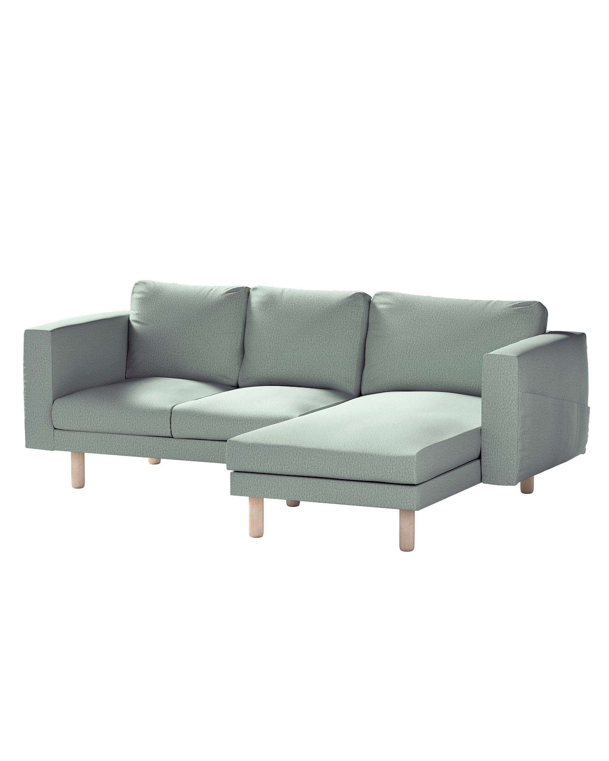 Bezug für Norsborg 3-Sitzer Sofa mit Recamiere Farbe grün Stoff strukturiert