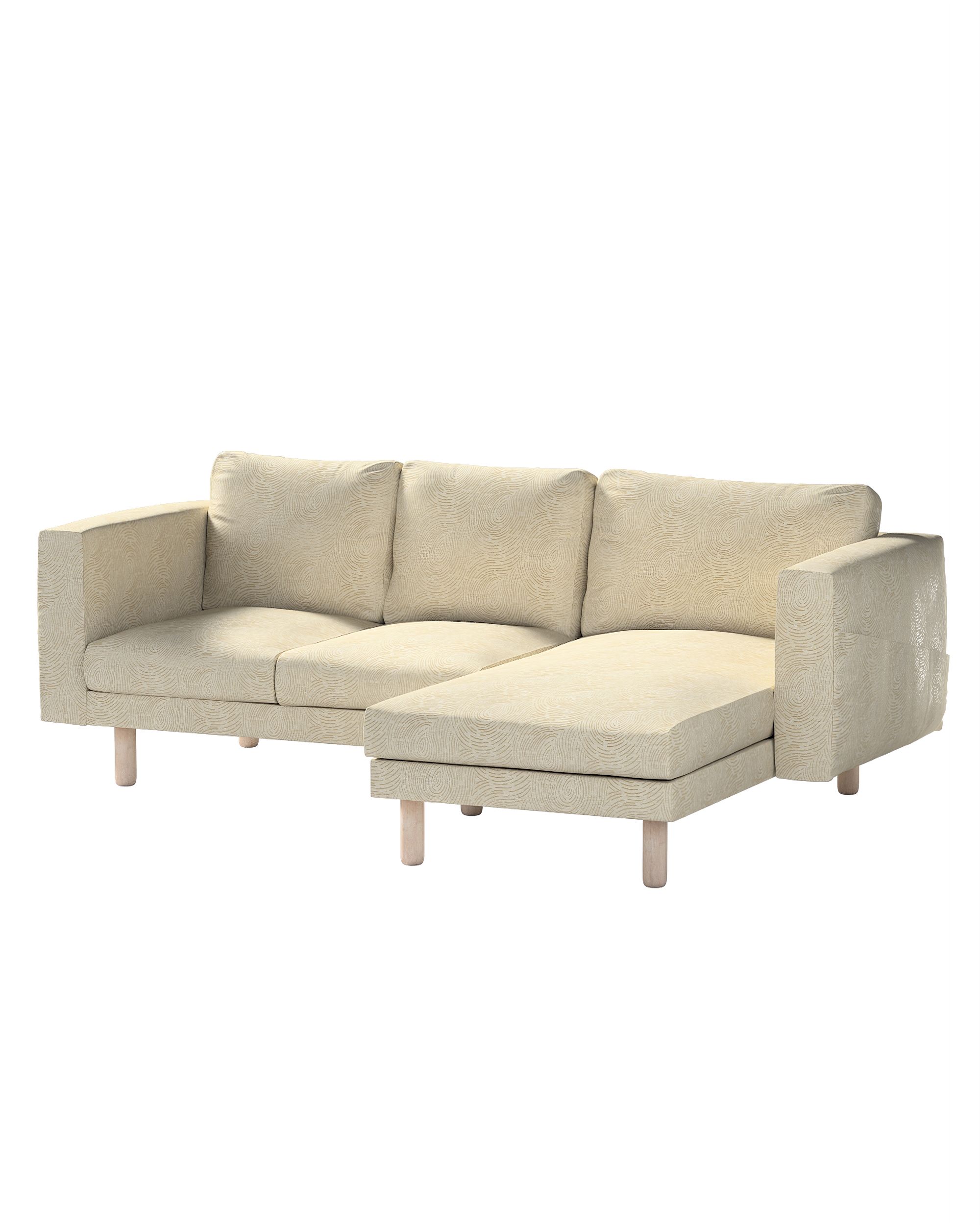 Bezug für Norsborg 3-Sitzer Sofa mit Recamiere Farbe beige Stoff glänzend, strukturiert, gemustert