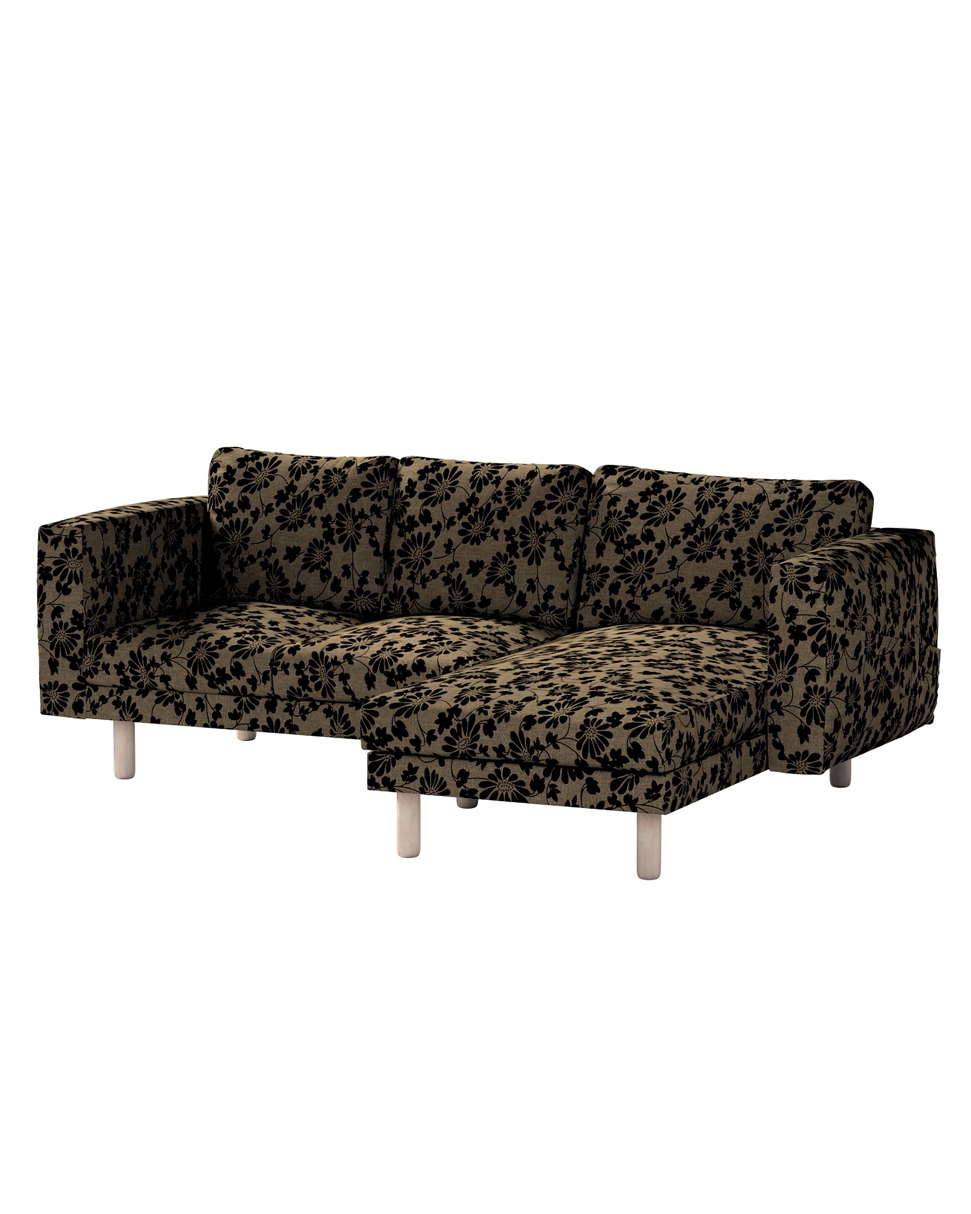 Bezug für Norsborg 3-Sitzer Sofa mit Recamiere Farbe beige Stoff strukturiert, gemustert