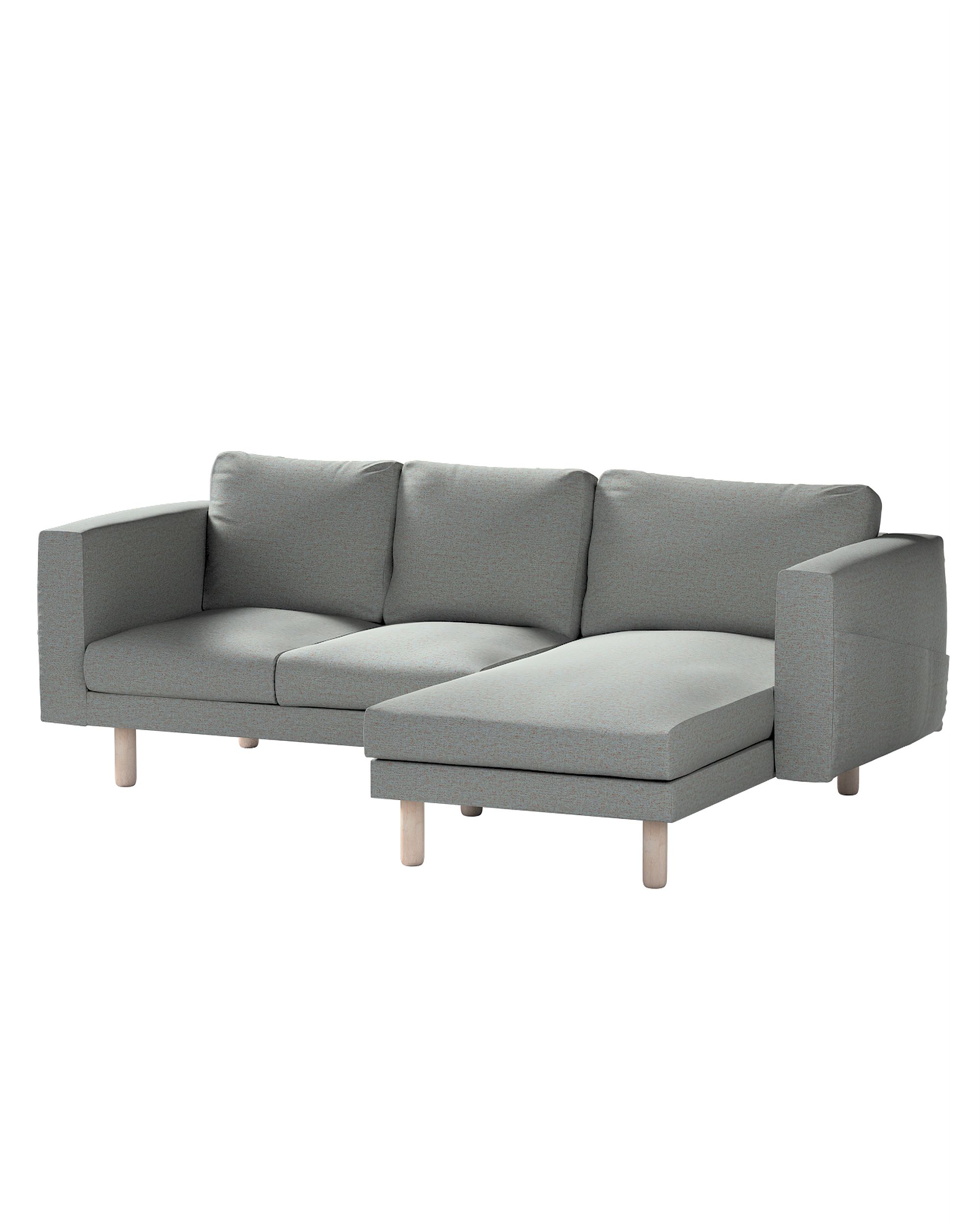 Bezug für Norsborg 3-Sitzer Sofa mit Recamiere Farbe blau Stoff strukturiert