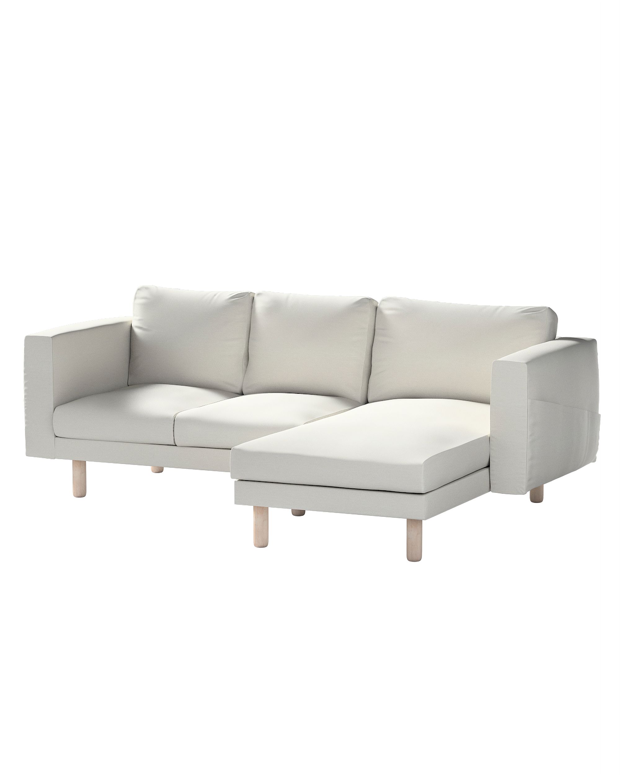 Bezug für Norsborg 3-Sitzer Sofa mit Recamiere Farbe grau Stoff glänzend, strukturiert, samt