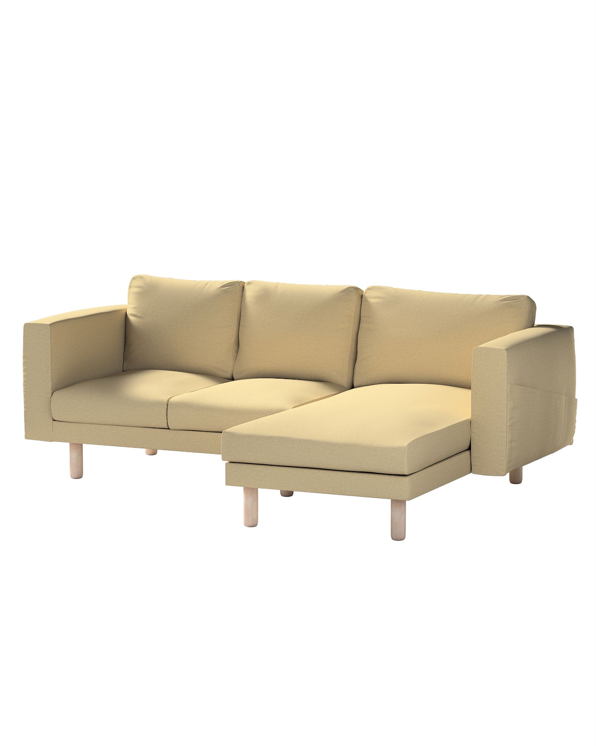 Bezug für Norsborg 3-Sitzer Sofa mit Recamiere Farbe grün Stoff strukturiert