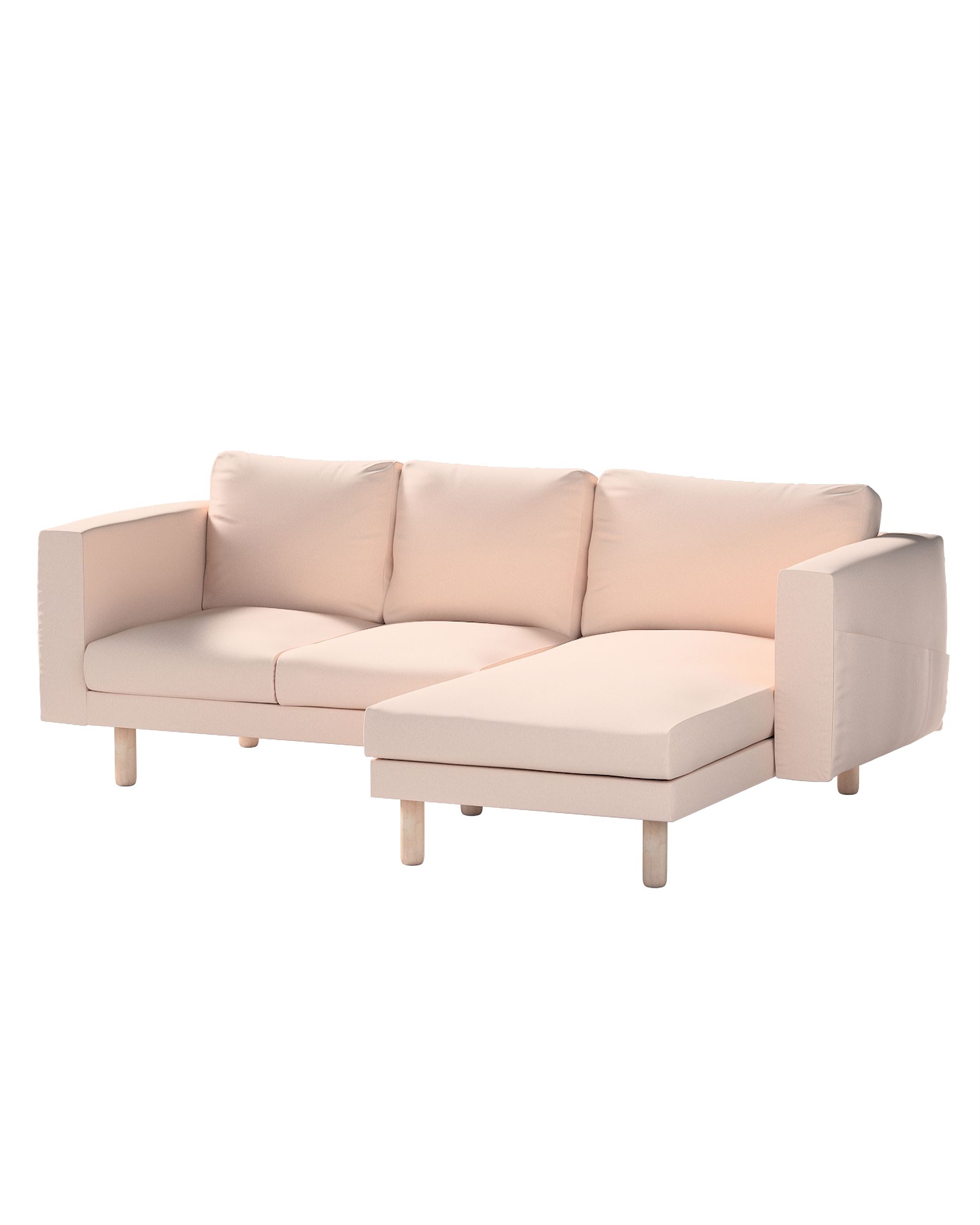 Bezug für Norsborg 3-Sitzer Sofa mit Recamiere Farbe rosa Stoff strukturiert