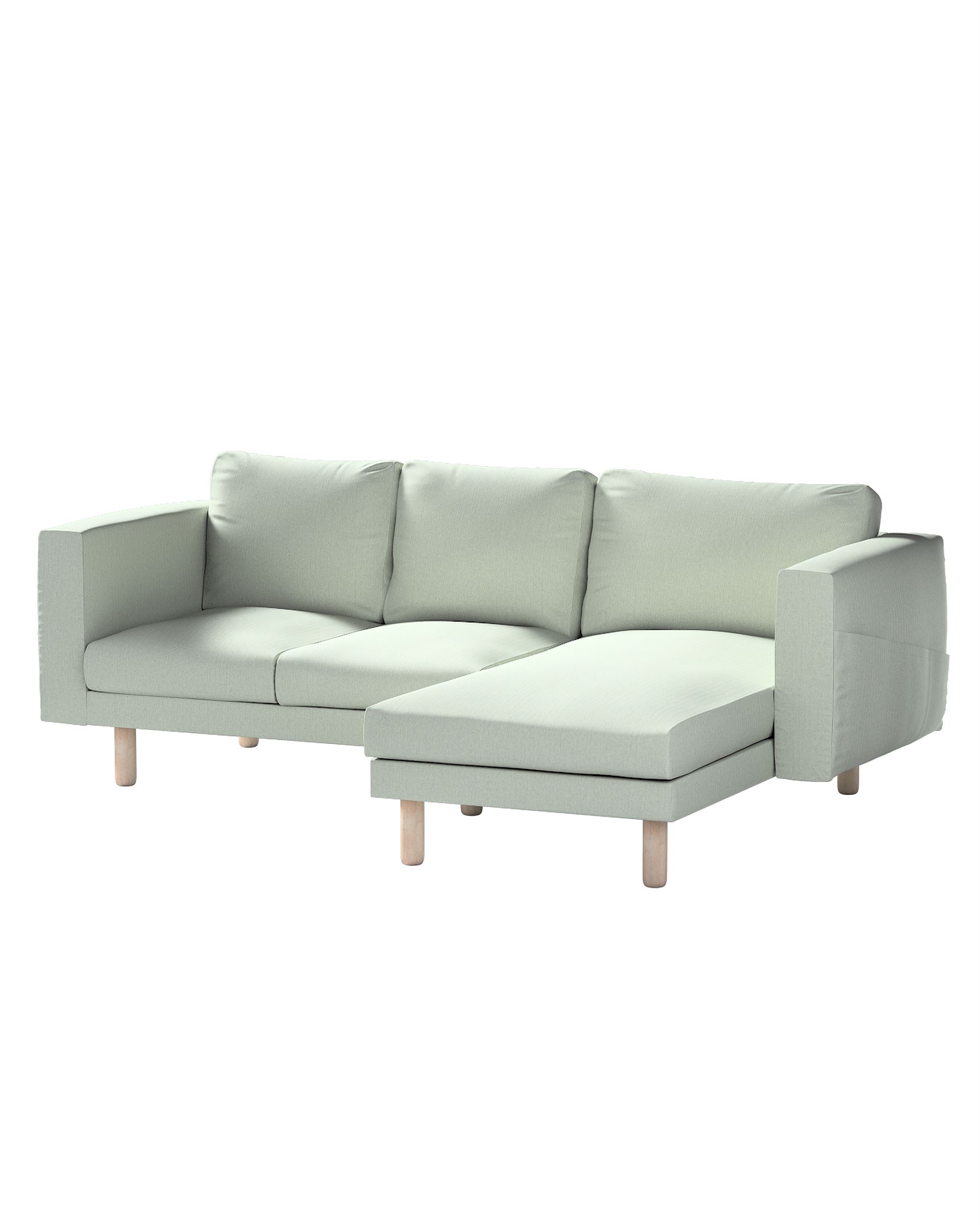 Bezug für Norsborg 3-Sitzer Sofa mit Recamiere Farbe blau Stoff strukturiert