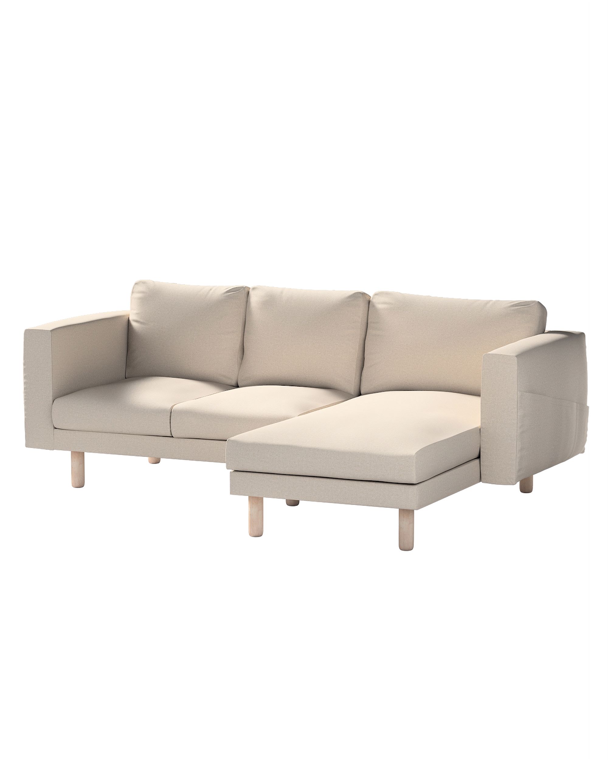 Bezug für Norsborg 3-Sitzer Sofa mit Recamiere Farbe grau Stoff strukturiert