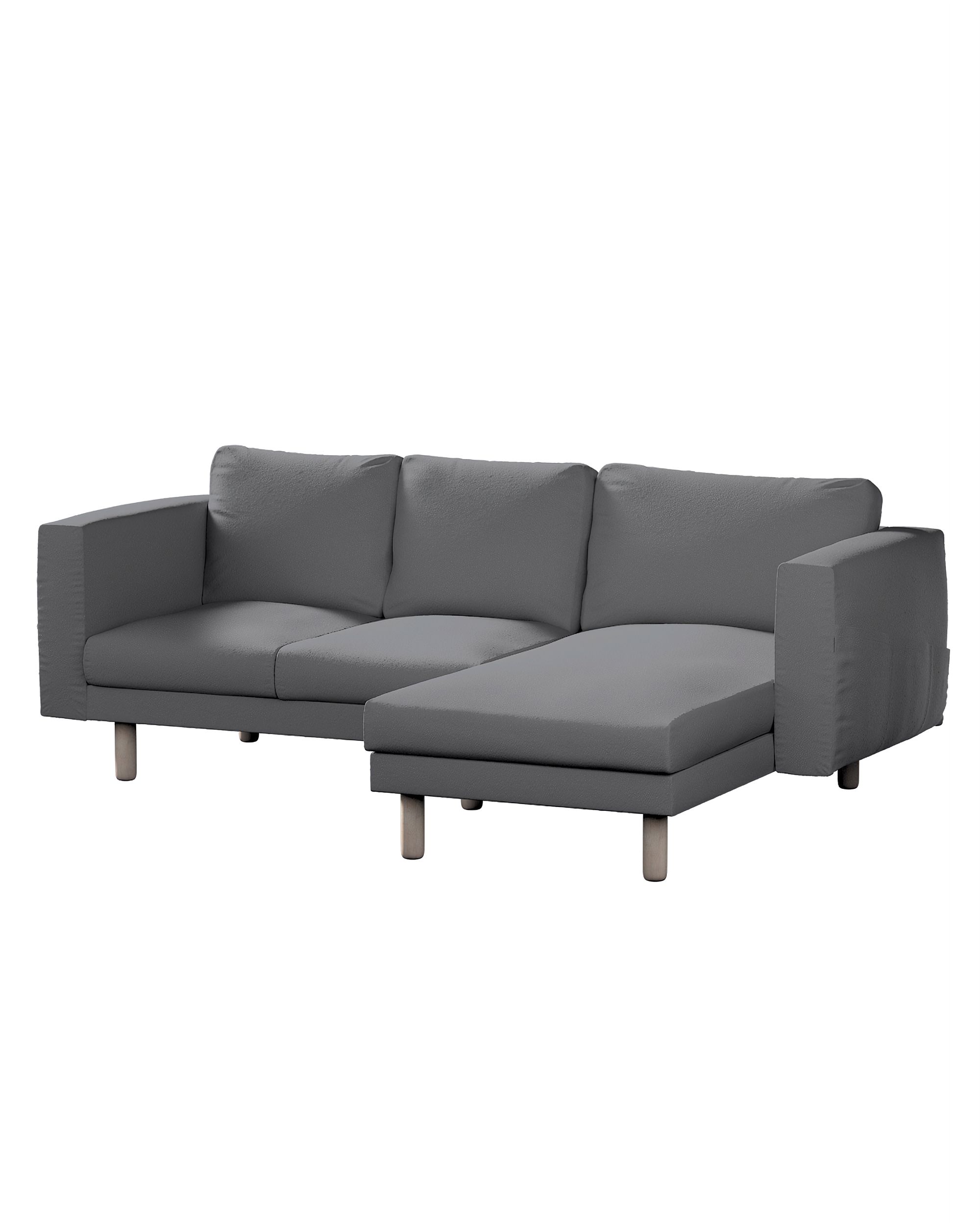 Bezug für Norsborg 3-Sitzer Sofa mit Recamiere Farbe grau Stoff strukturiert