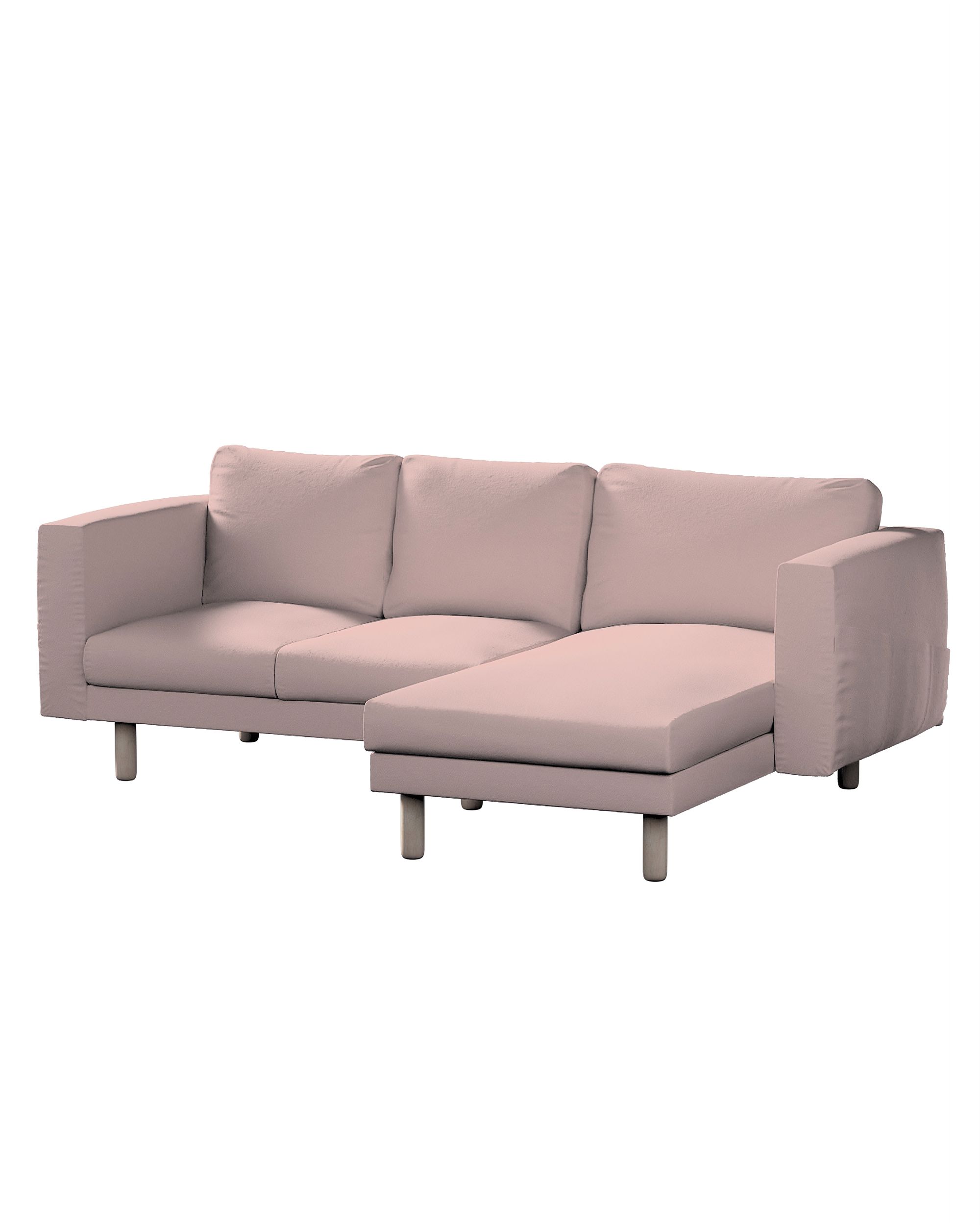 Bezug für Norsborg 3-Sitzer Sofa mit Recamiere Farbe rosa Stoff strukturiert