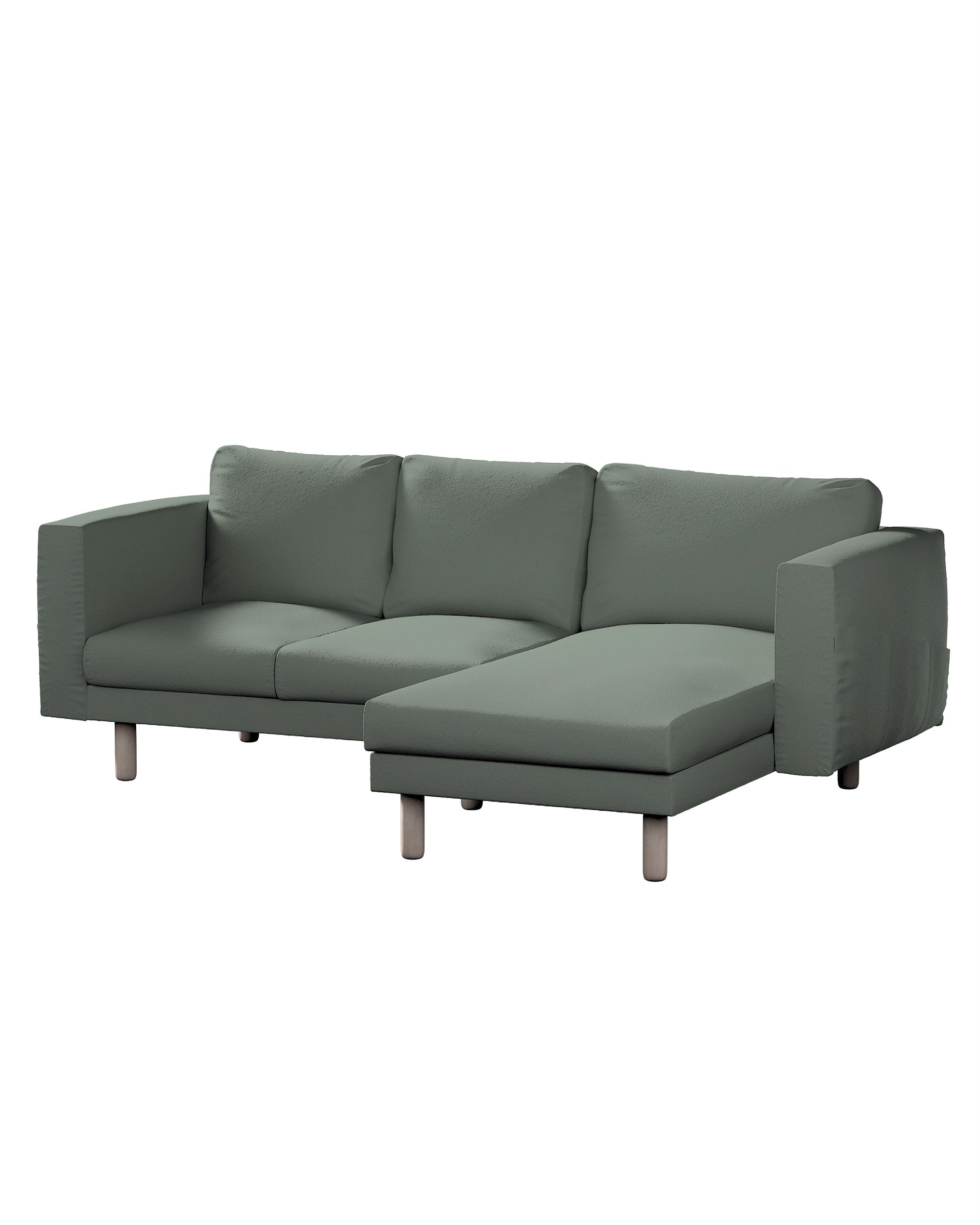 Bezug für Norsborg 3-Sitzer Sofa mit Recamiere Farbe grün Stoff strukturiert