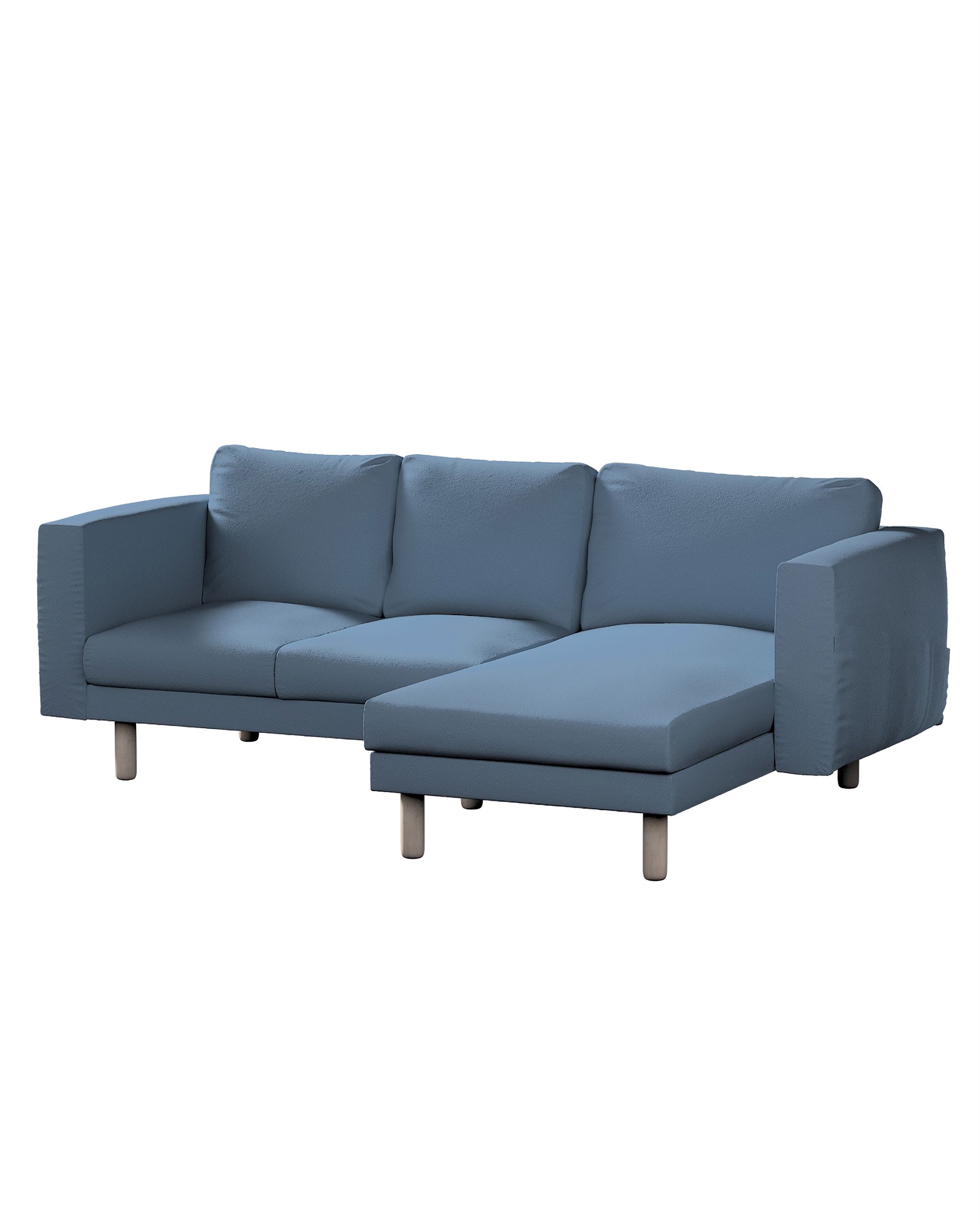 Bezug für Norsborg 3-Sitzer Sofa mit Recamiere Farbe blau Stoff strukturiert