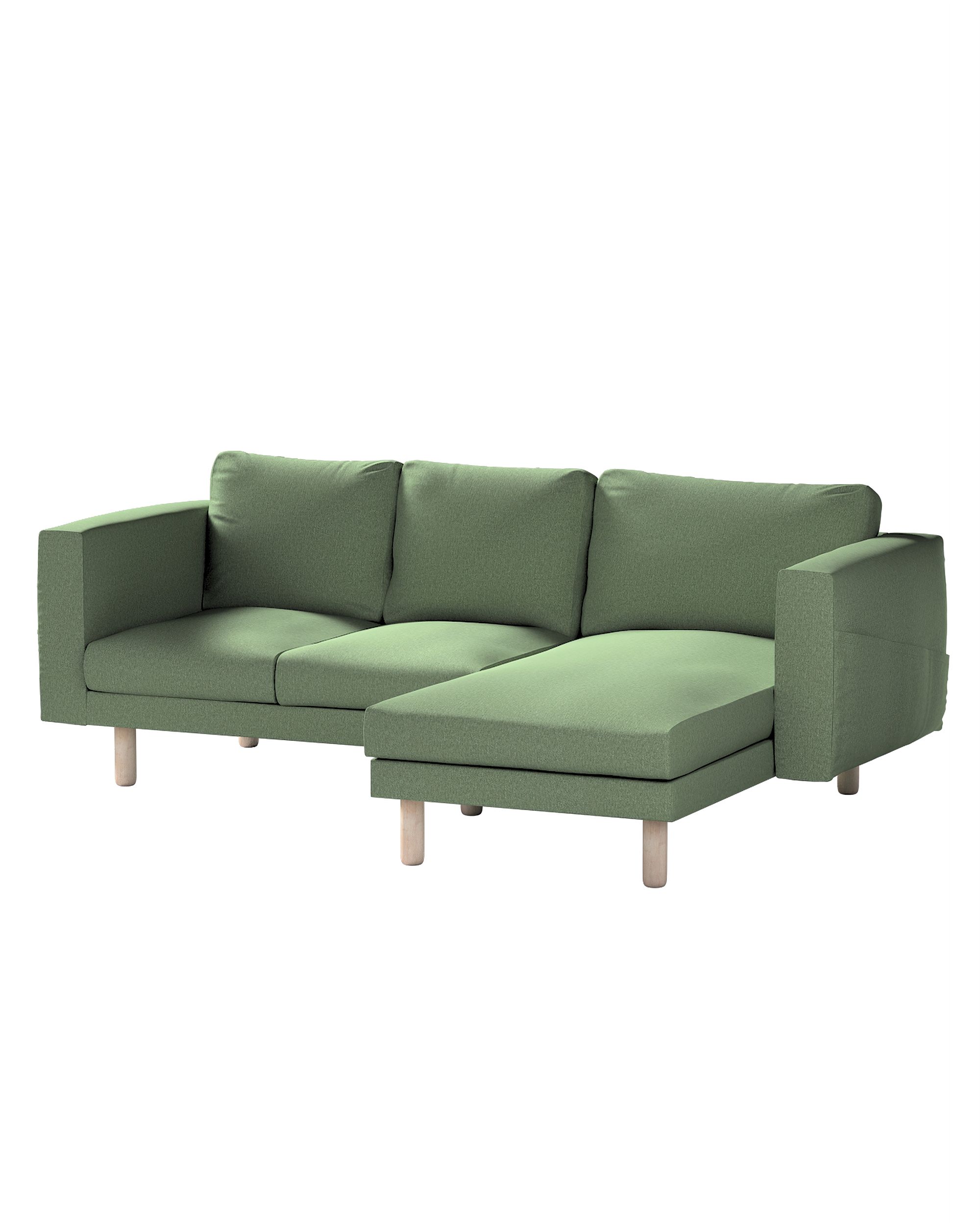 Bezug für Norsborg 3-Sitzer Sofa mit Recamiere Farbe grün Stoff strukturiert
