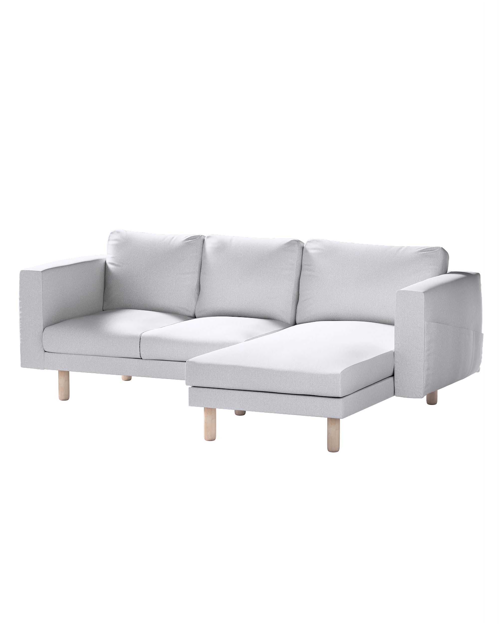 Bezug für Norsborg 3-Sitzer Sofa mit Recamiere Farbe grau Stoff strukturiert