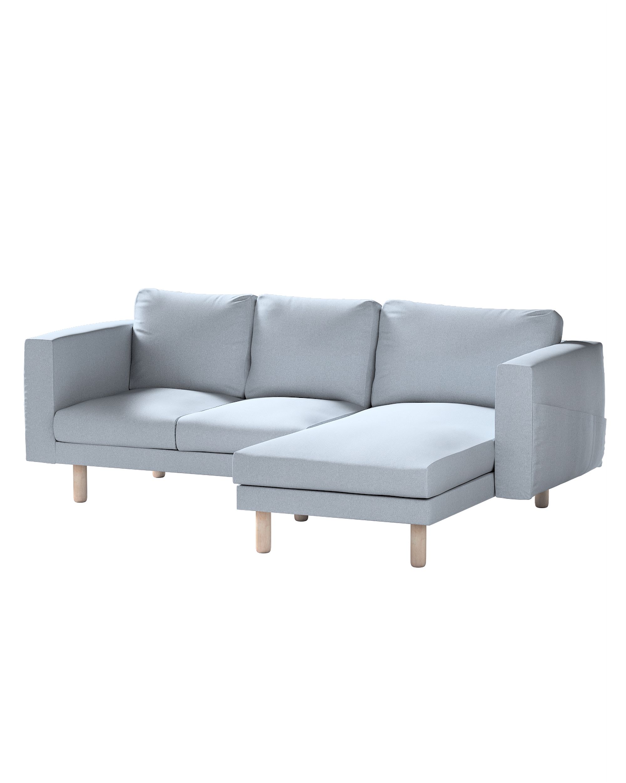 Bezug für Norsborg 3-Sitzer Sofa mit Recamiere Farbe blau Stoff strukturiert