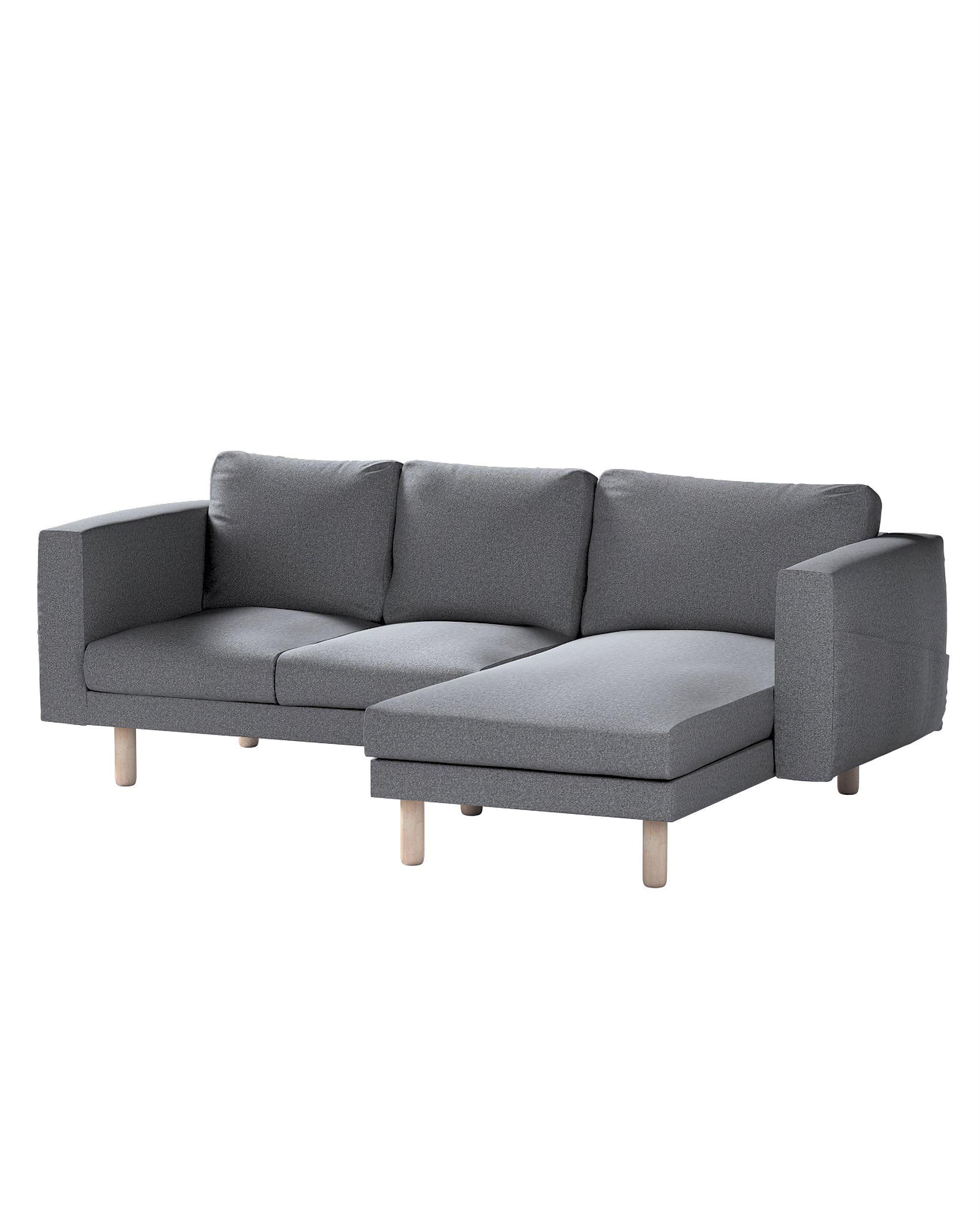 Bezug für Norsborg 3-Sitzer Sofa mit Recamiere Farbe grau Stoff strukturiert