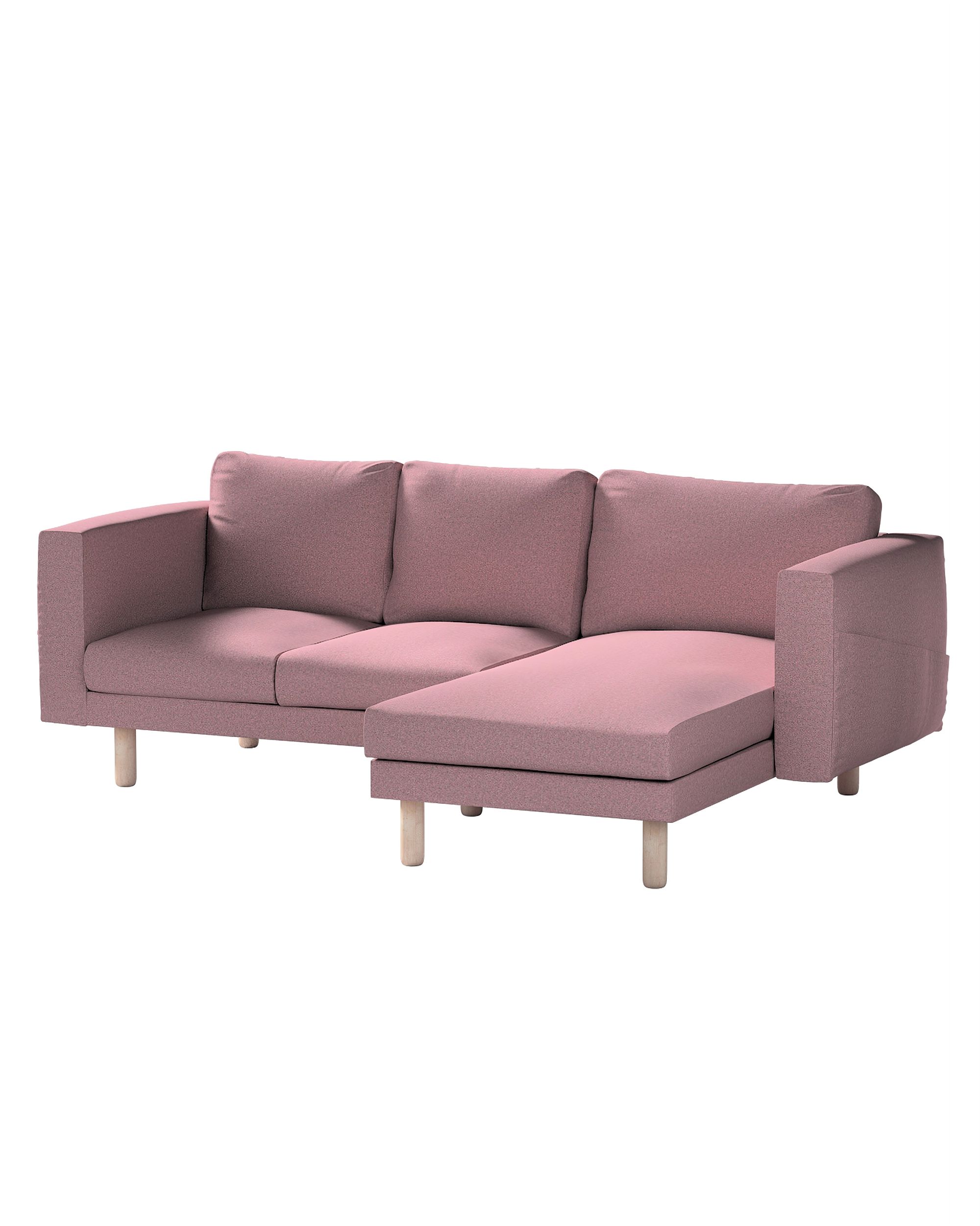 Bezug für Norsborg 3-Sitzer Sofa mit Recamiere Farbe rosa Stoff strukturiert