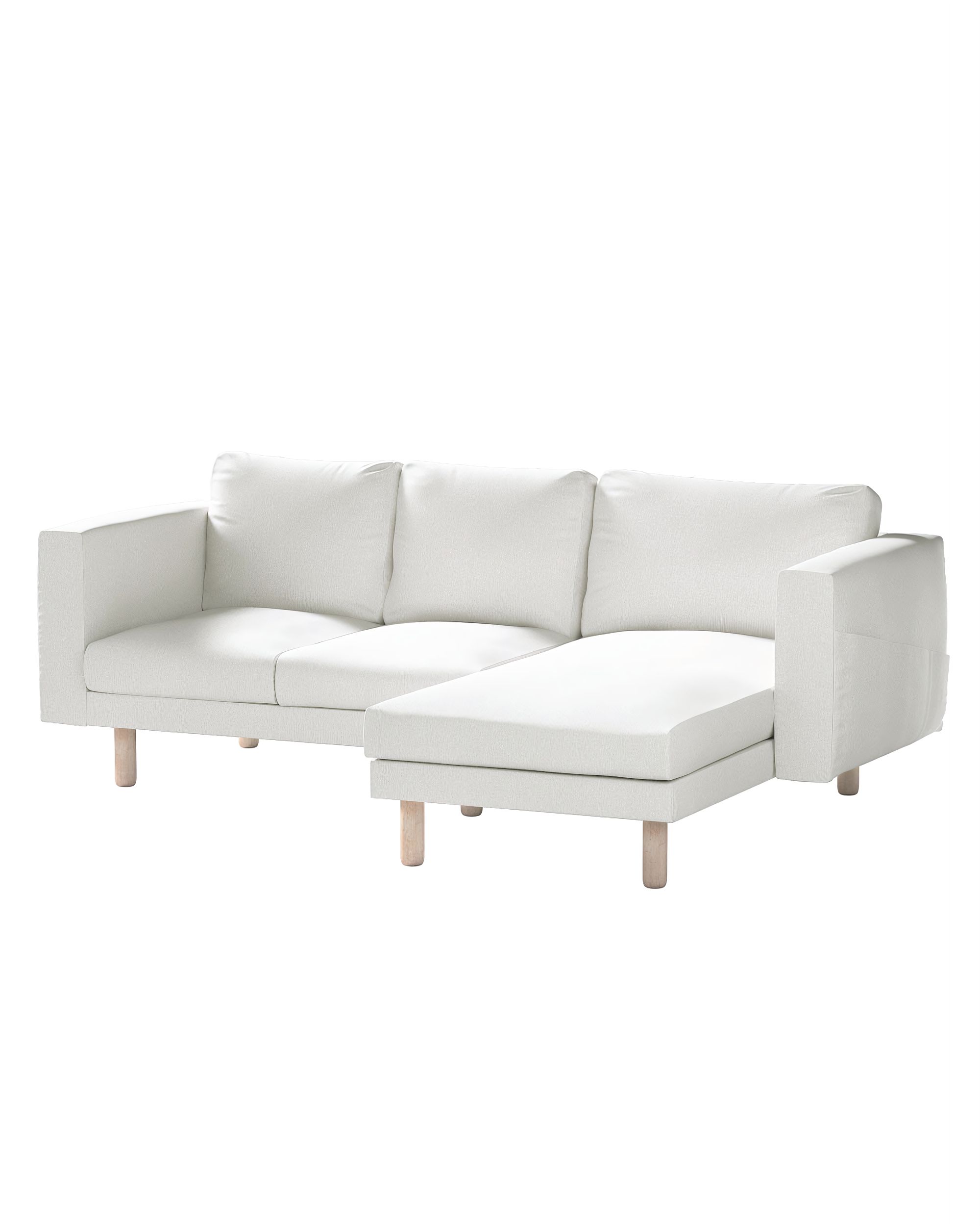 Bezug für Norsborg 3-Sitzer Sofa mit Recamiere Farbe creme Stoff strukturiert