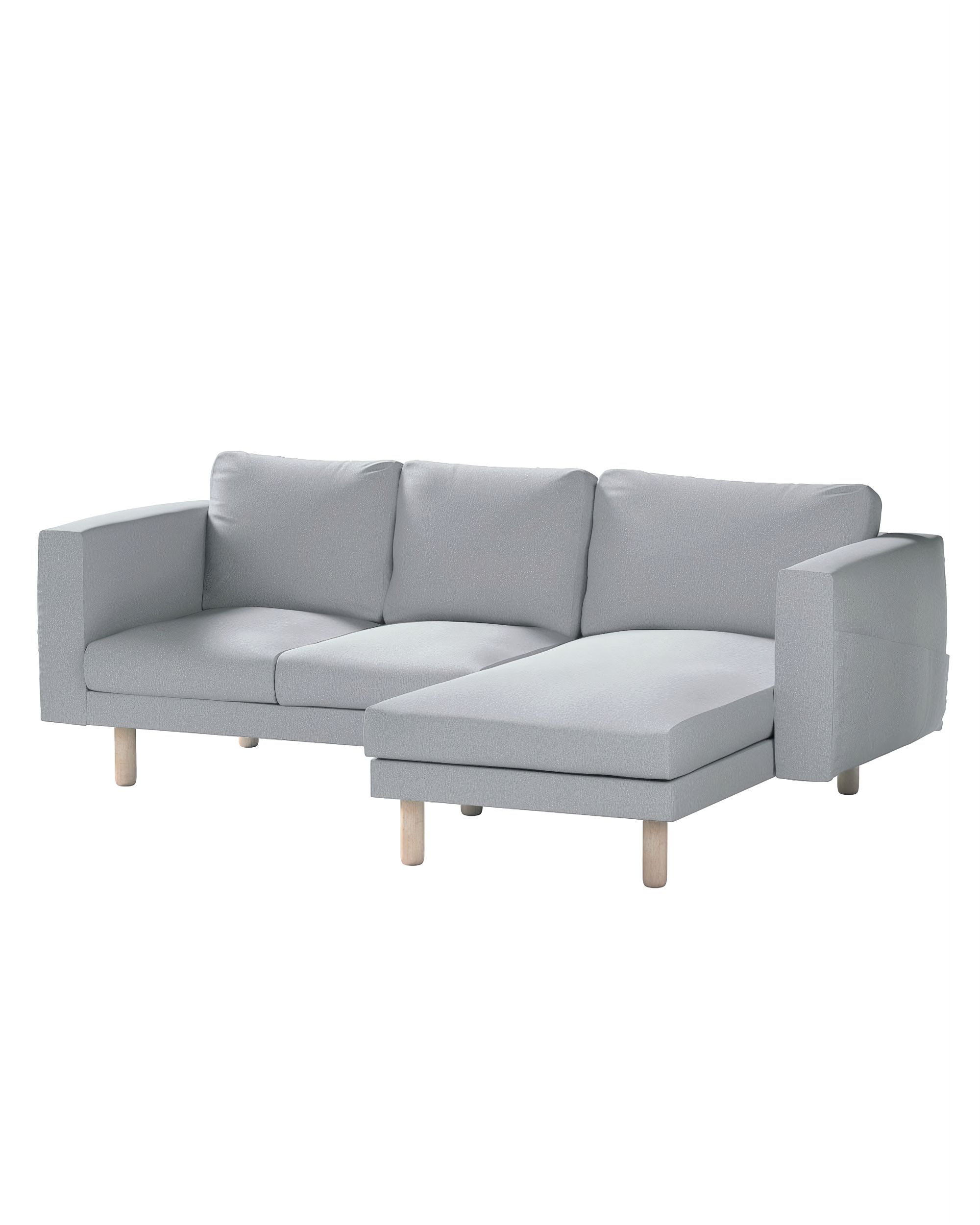 Bezug für Norsborg 3-Sitzer Sofa mit Recamiere Farbe grau Stoff strukturiert