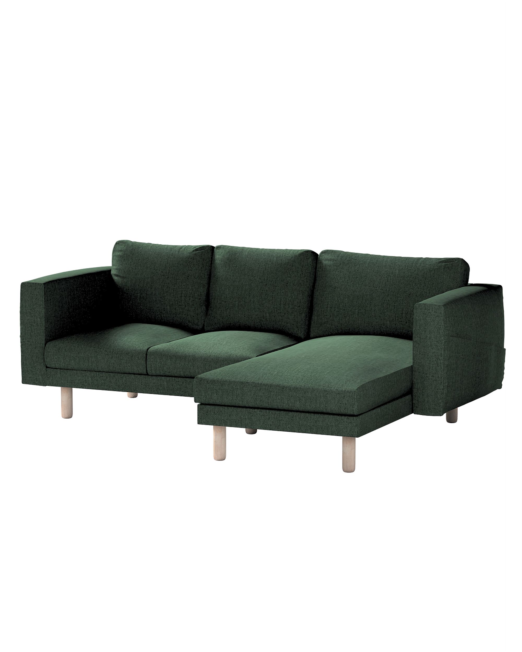 Bezug für Norsborg 3-Sitzer Sofa mit Recamiere Farbe grün Stoff strukturiert