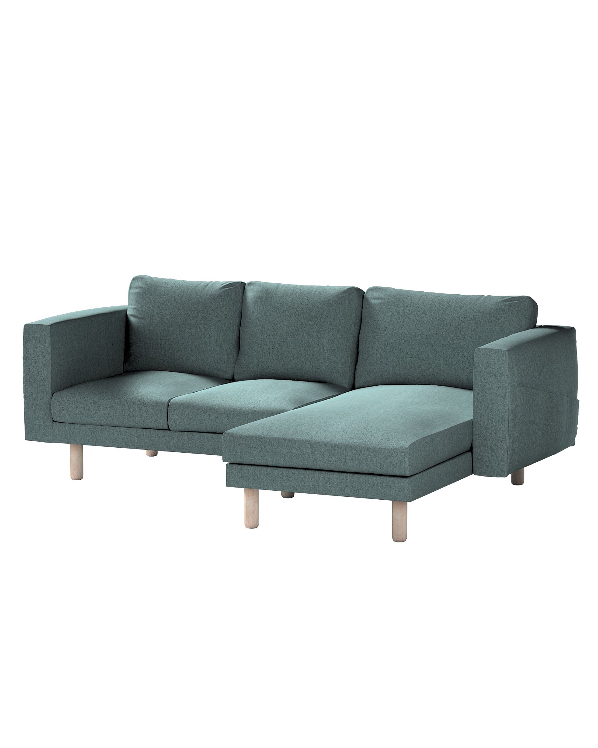 Bezug für Norsborg 3-Sitzer Sofa mit Recamiere Farbe blau Stoff strukturiert