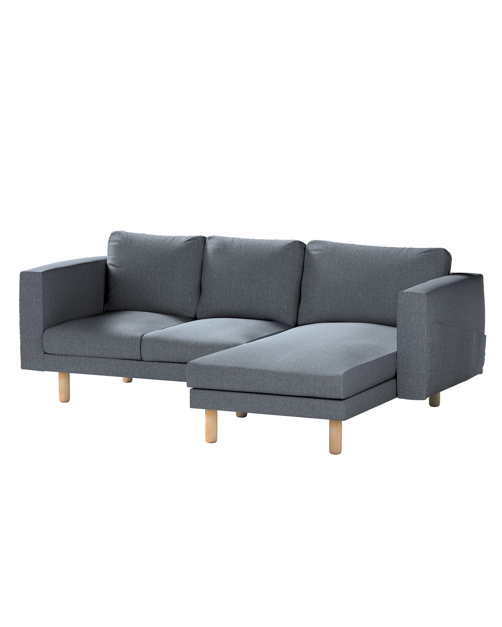 Bezug für Norsborg 3-Sitzer Sofa mit Recamiere Farbe grau Stoff strukturiert