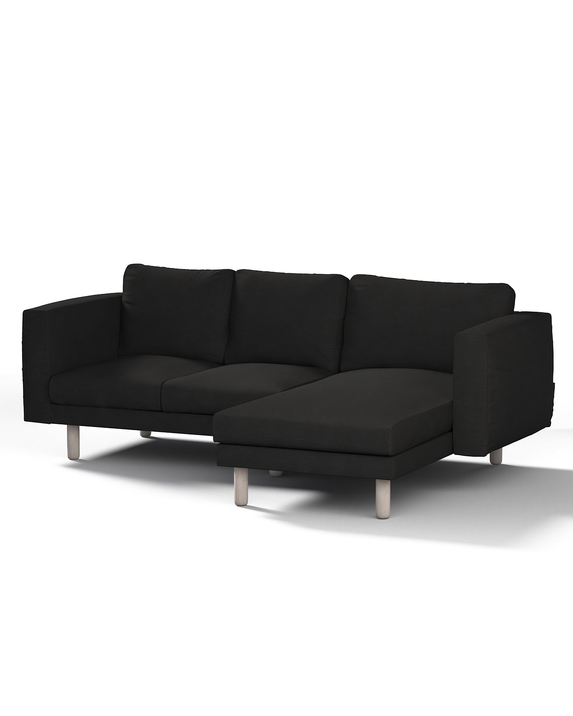 Bezug für Norsborg 3-Sitzer Sofa mit Recamiere Farbe schwarz Stoff strukturiert