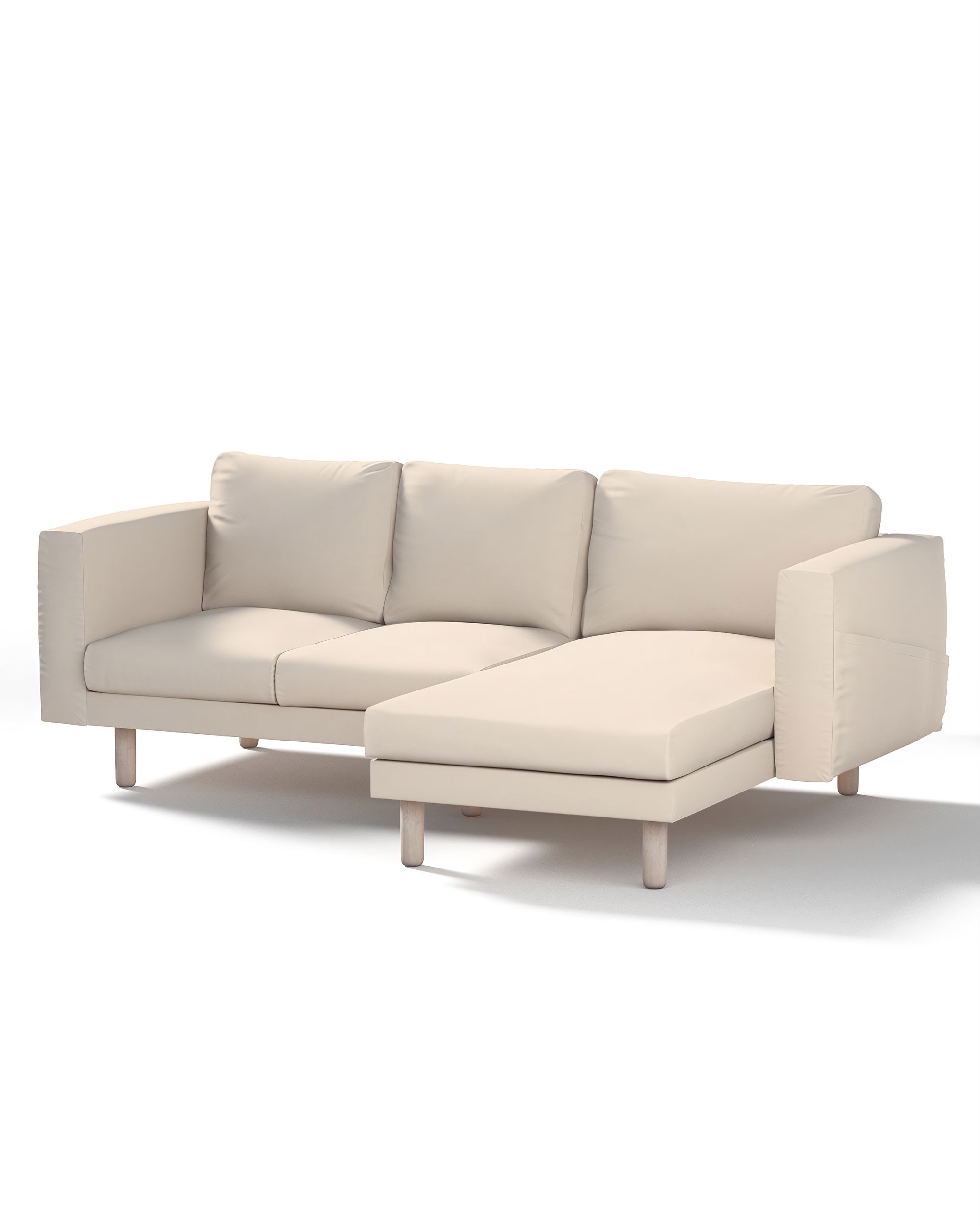 Bezug für Norsborg 3-Sitzer Sofa mit Recamiere Farbe beige Stoff strukturiert
