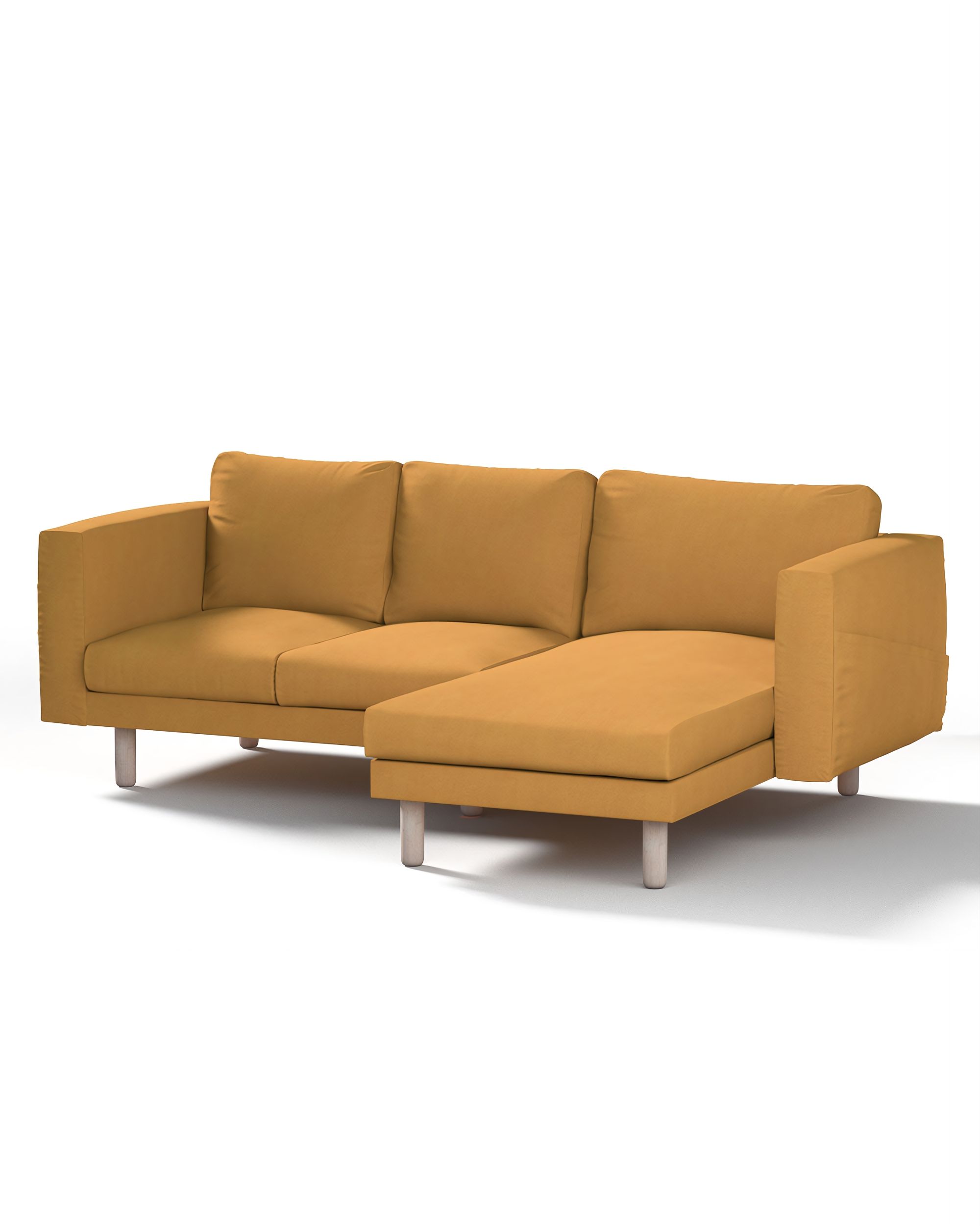 Bezug für Norsborg 3-Sitzer Sofa mit Recamiere Farbe gelb Stoff strukturiert