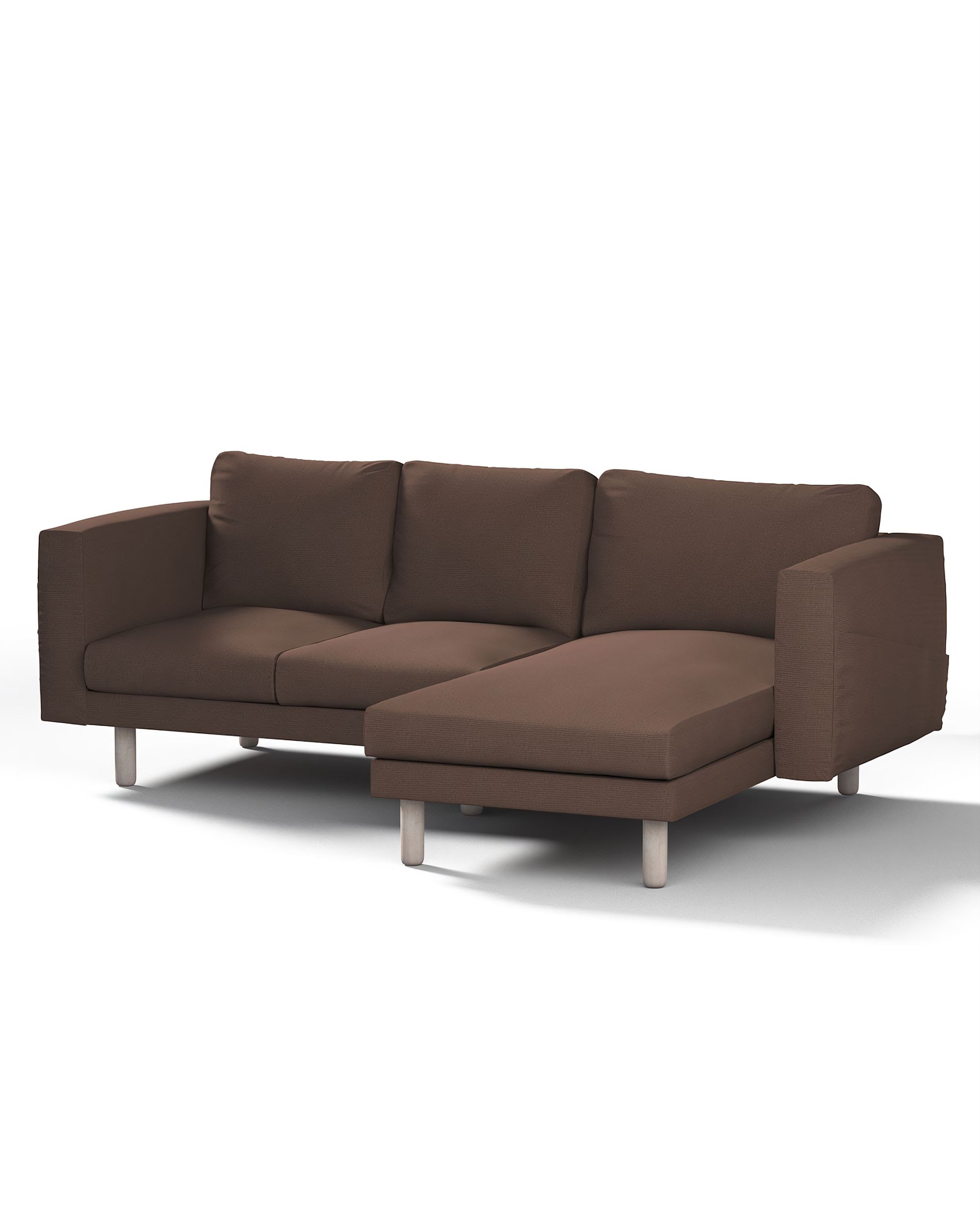 Bezug für Norsborg 3-Sitzer Sofa mit Recamiere Farbe braun Stoff strukturiert