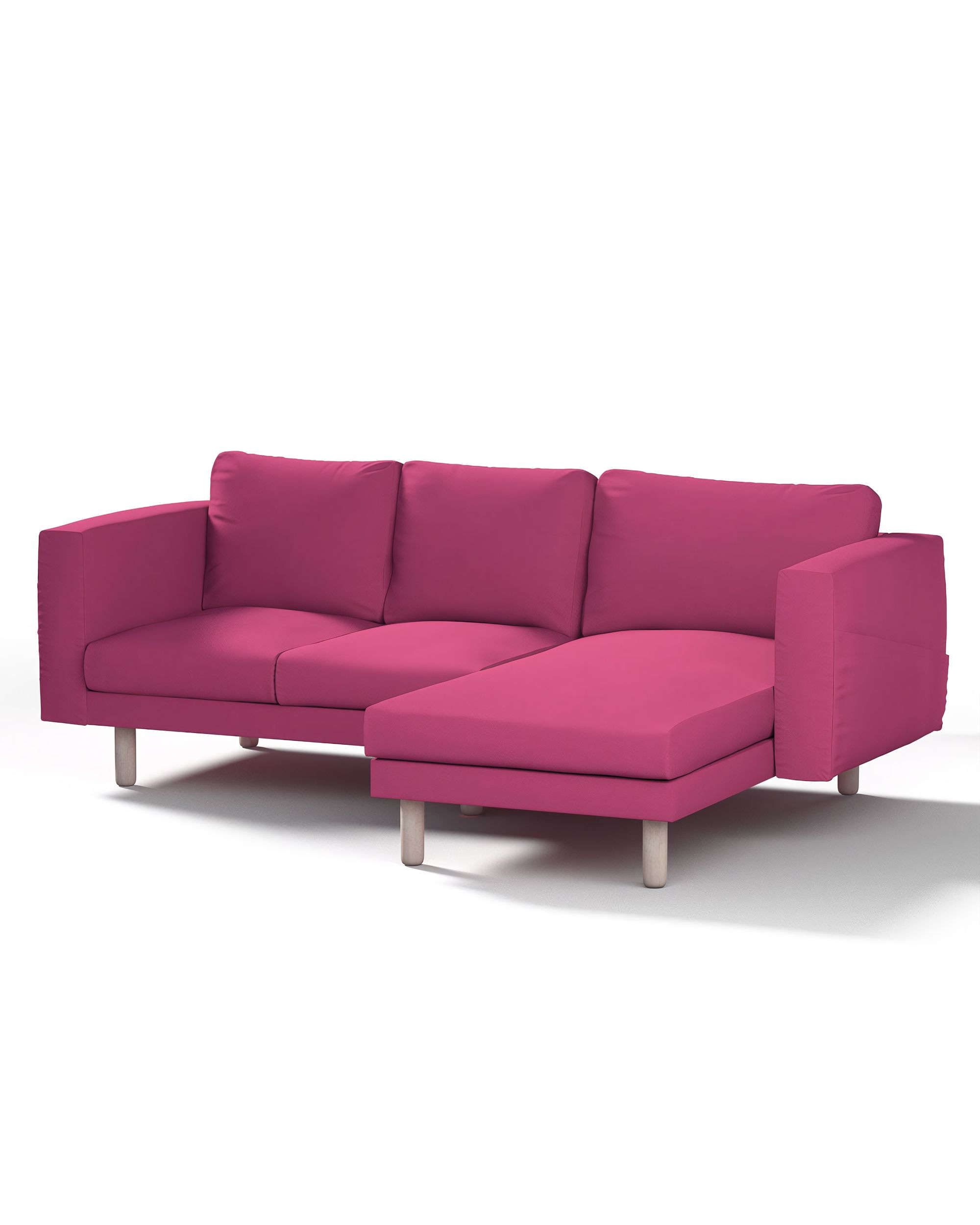 Bezug für Norsborg 3-Sitzer Sofa mit Recamiere Farbe rosa Stoff strukturiert