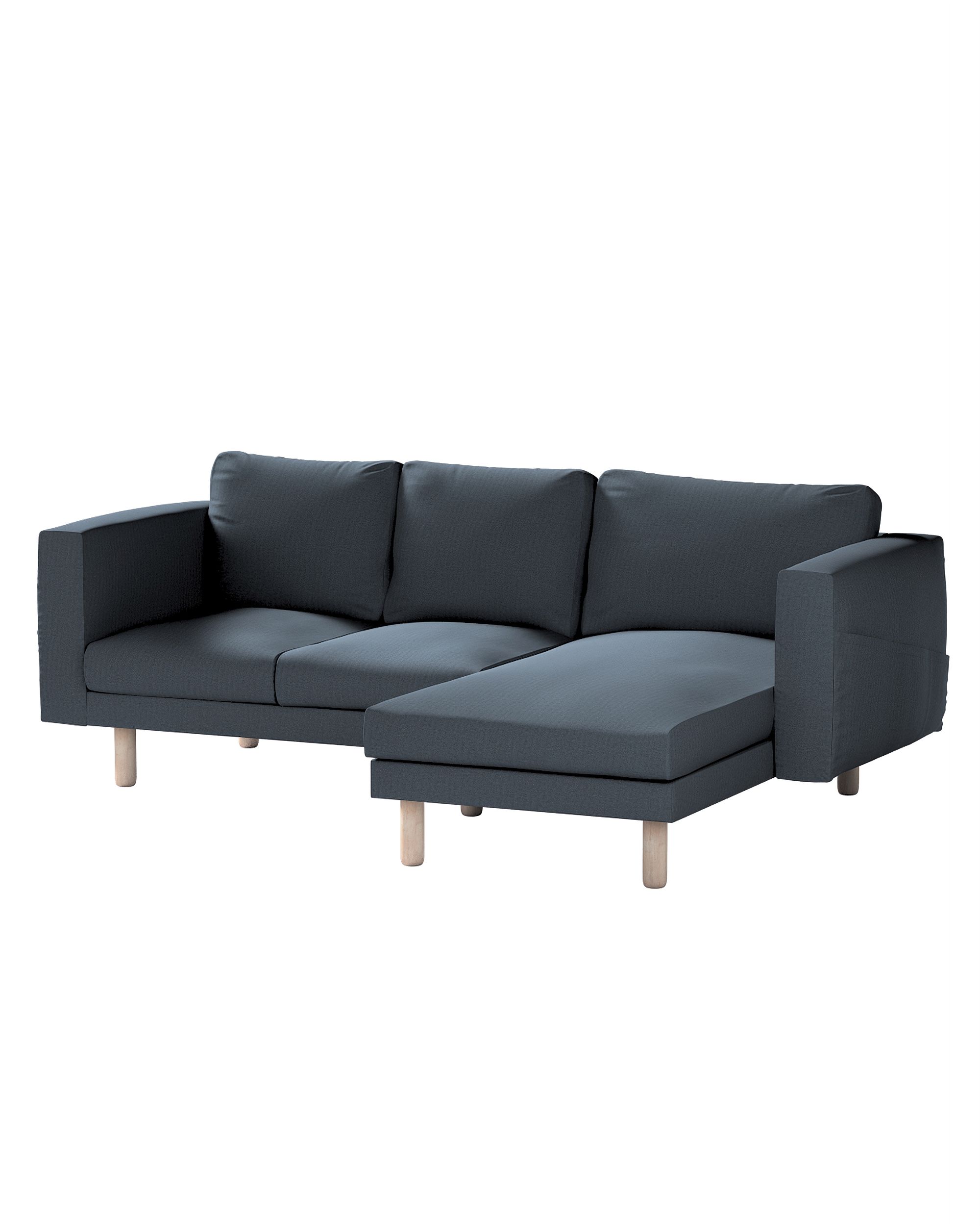 Bezug für Norsborg 3-Sitzer Sofa mit Recamiere Farbe blau Stoff strukturiert