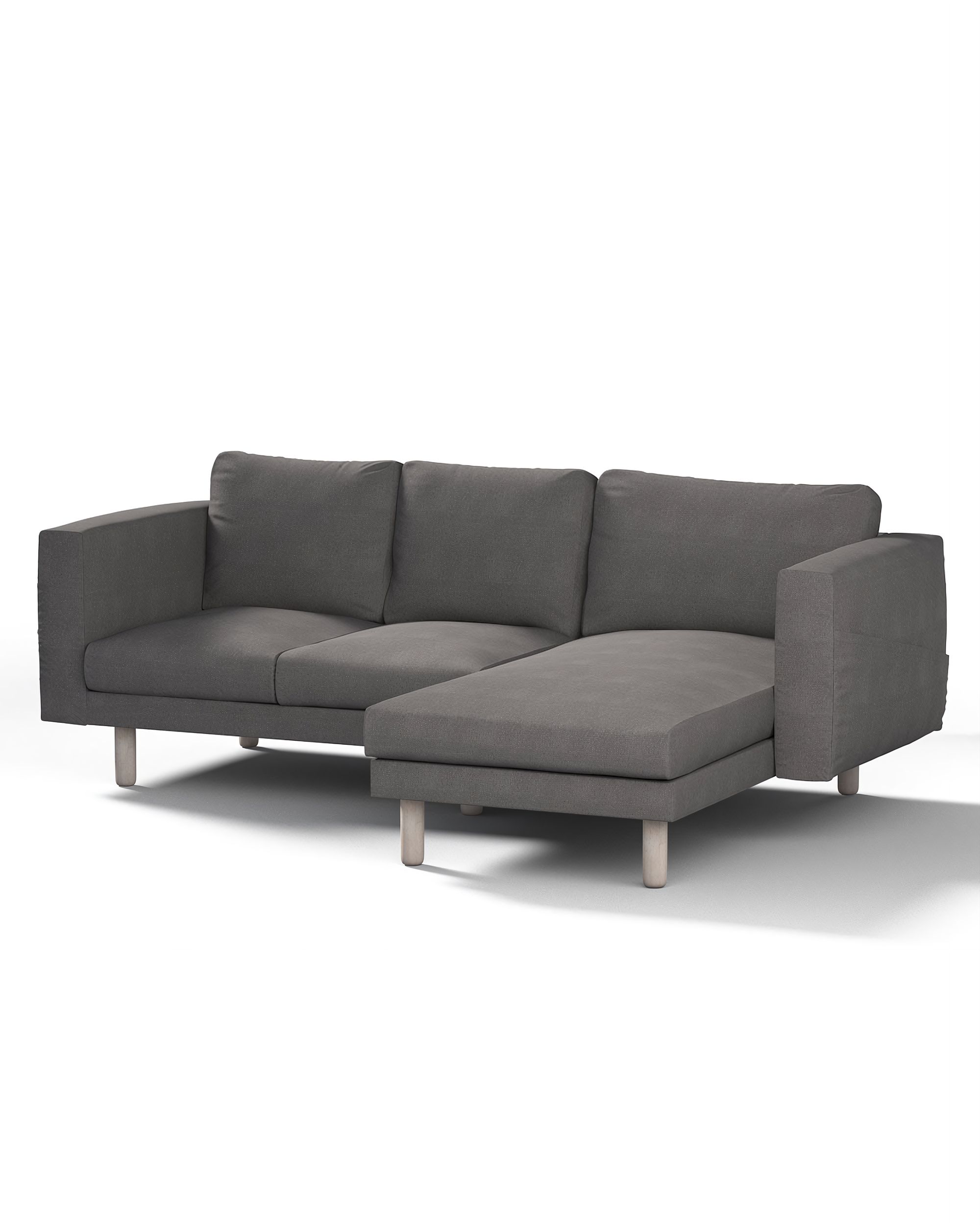 Bezug für Norsborg 3-Sitzer Sofa mit Recamiere Farbe grau Stoff strukturiert