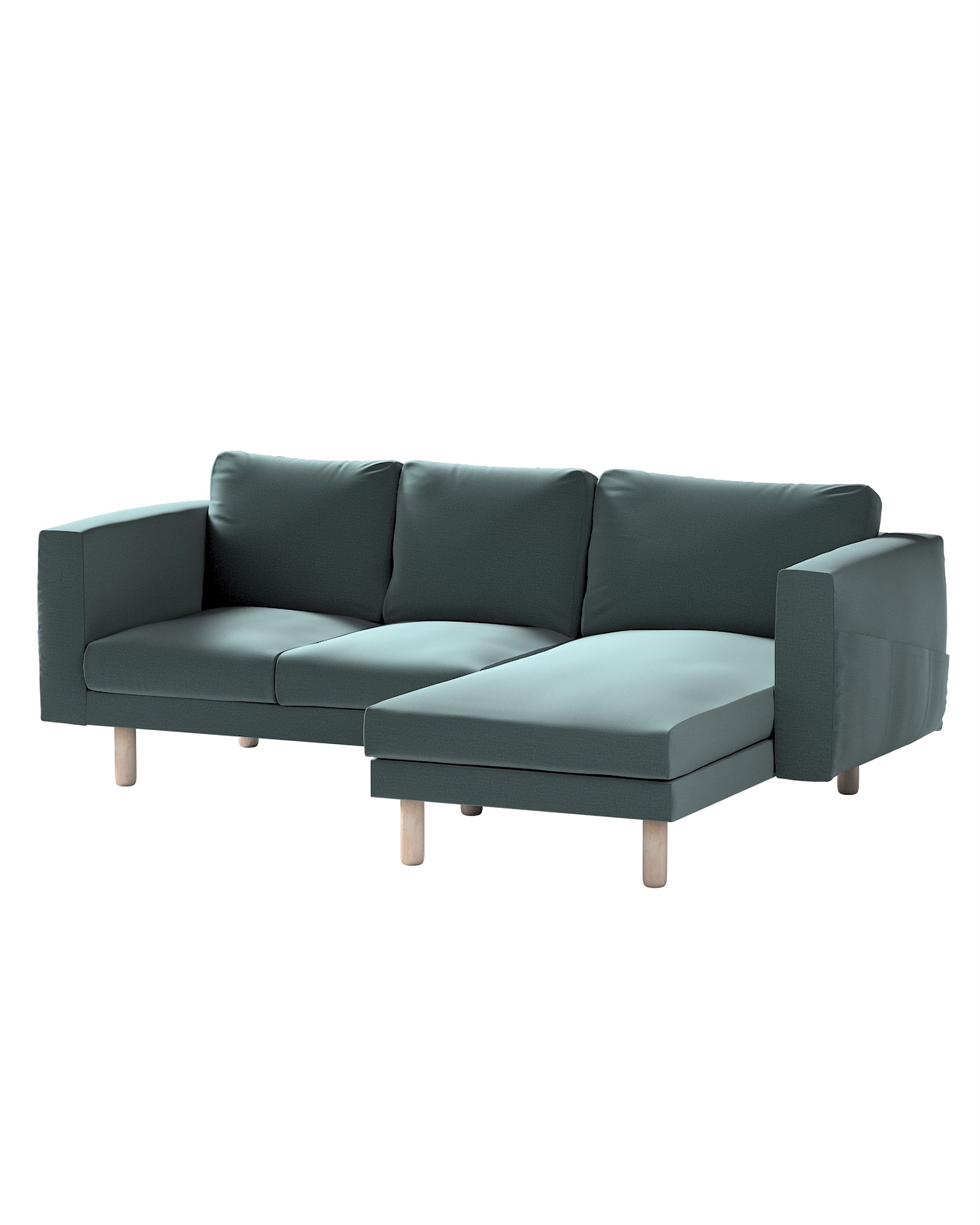 Bezug für Norsborg 3-Sitzer Sofa mit Recamiere Farbe grün Stoff samt