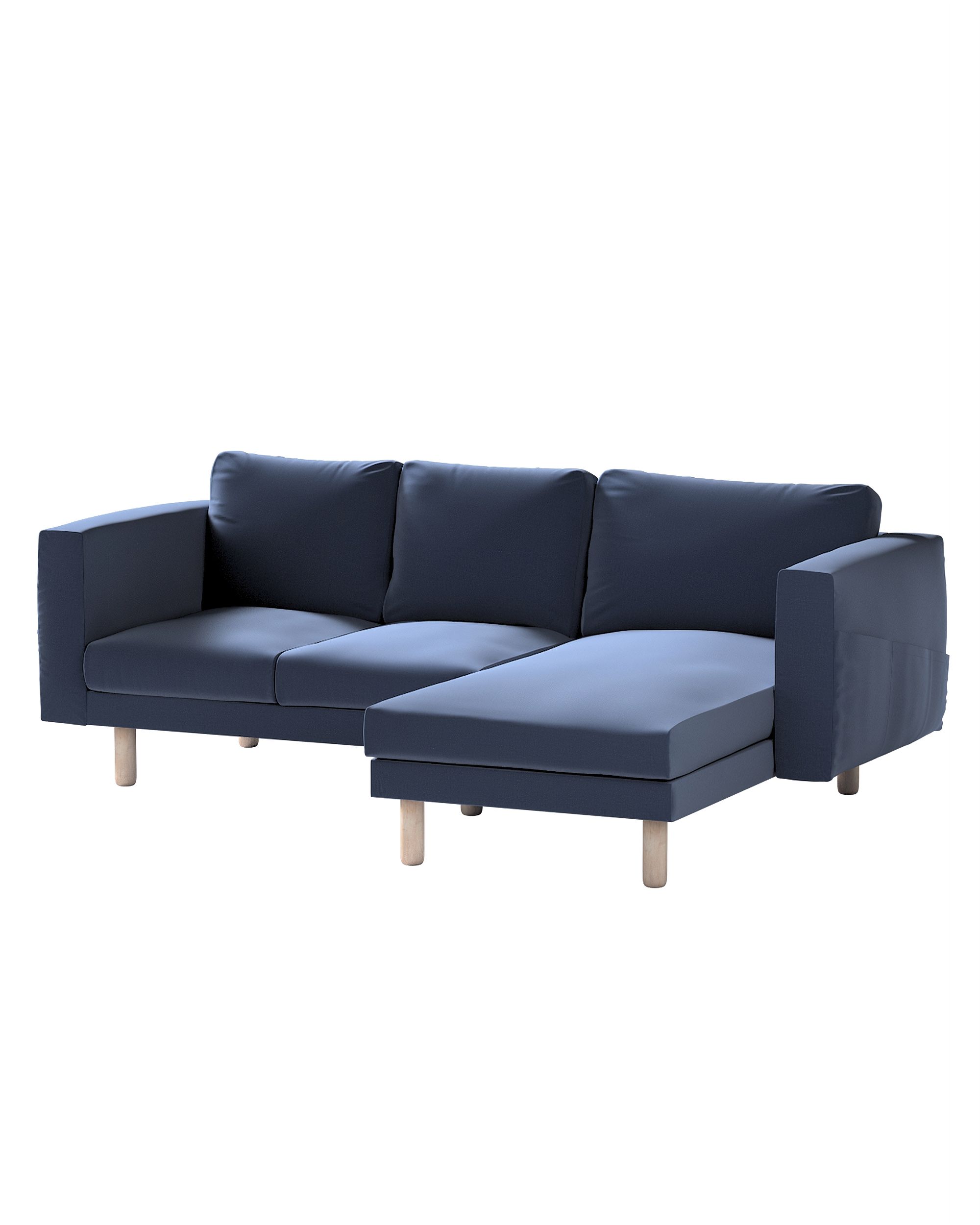 Bezug für Norsborg 3-Sitzer Sofa mit Recamiere Farbe dunkelblau Stoff samt