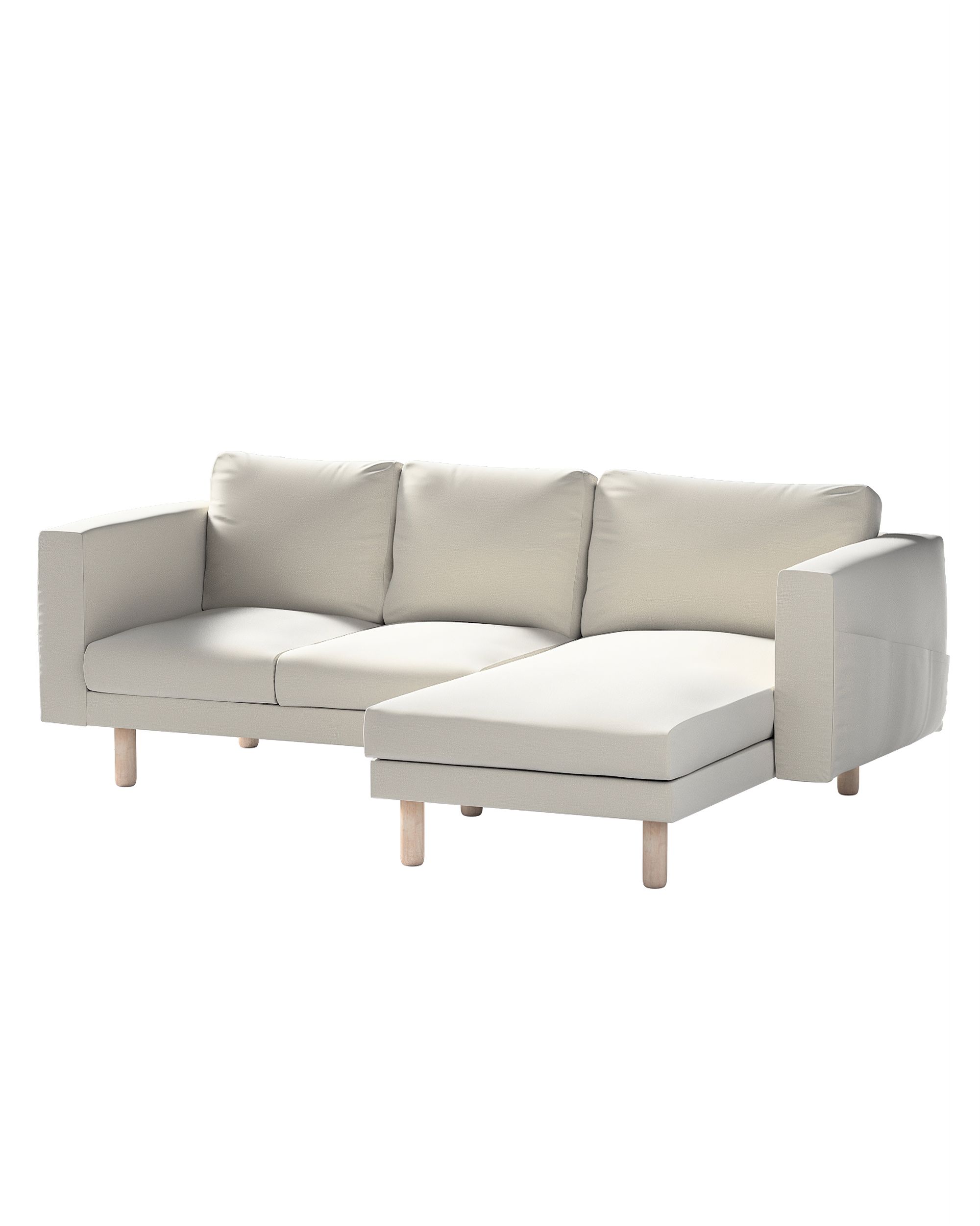 Bezug für Norsborg 3-Sitzer Sofa mit Recamiere Farbe grau Stoff samt