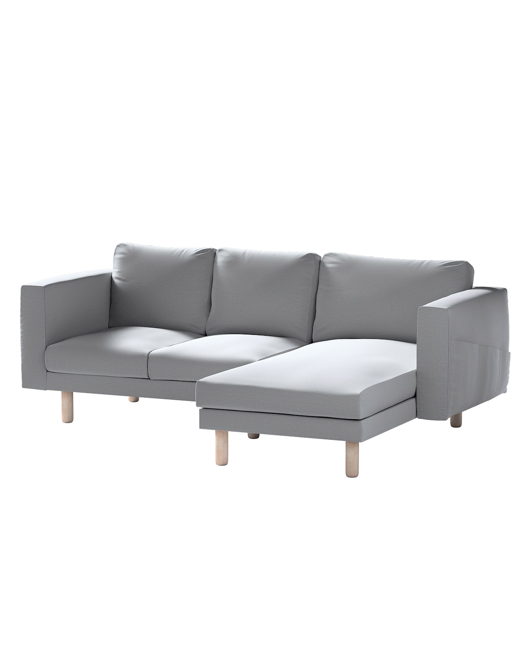 Bezug für Norsborg 3-Sitzer Sofa mit Recamiere Farbe grau Stoff samt