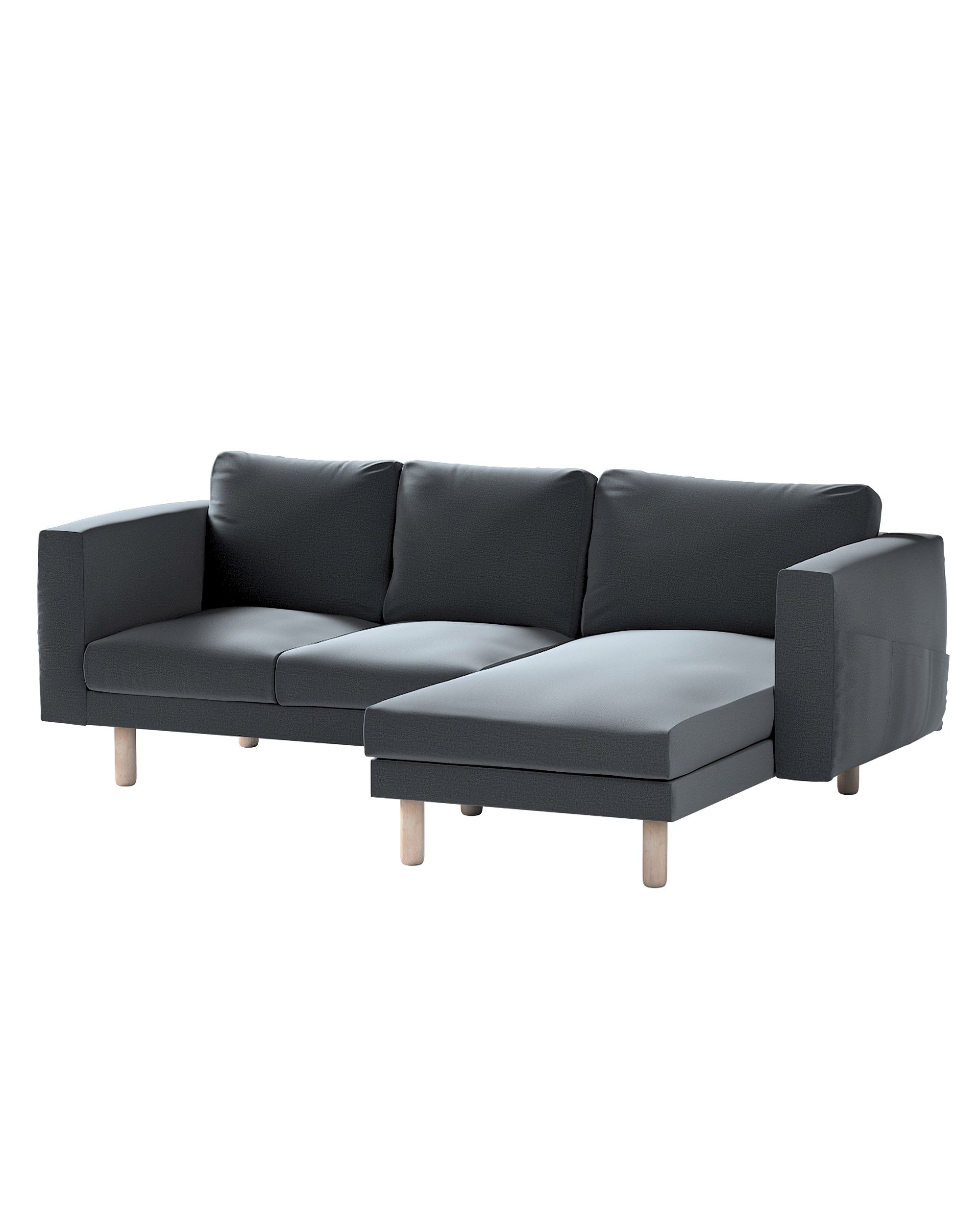 Bezug für Norsborg 3-Sitzer Sofa mit Recamiere Farbe grau Stoff samt