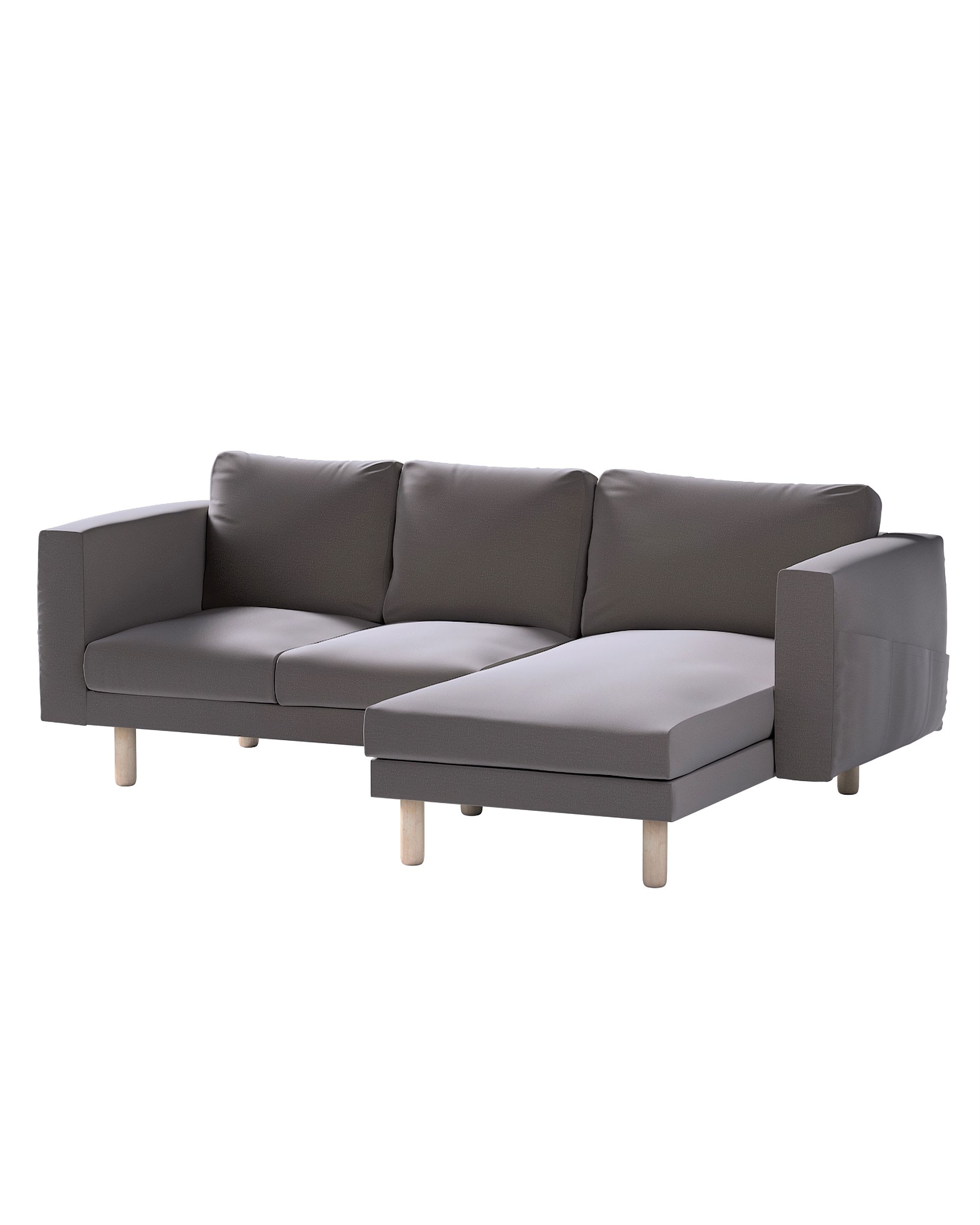 Bezug für Norsborg 3-Sitzer Sofa mit Recamiere Farbe braun Stoff samt