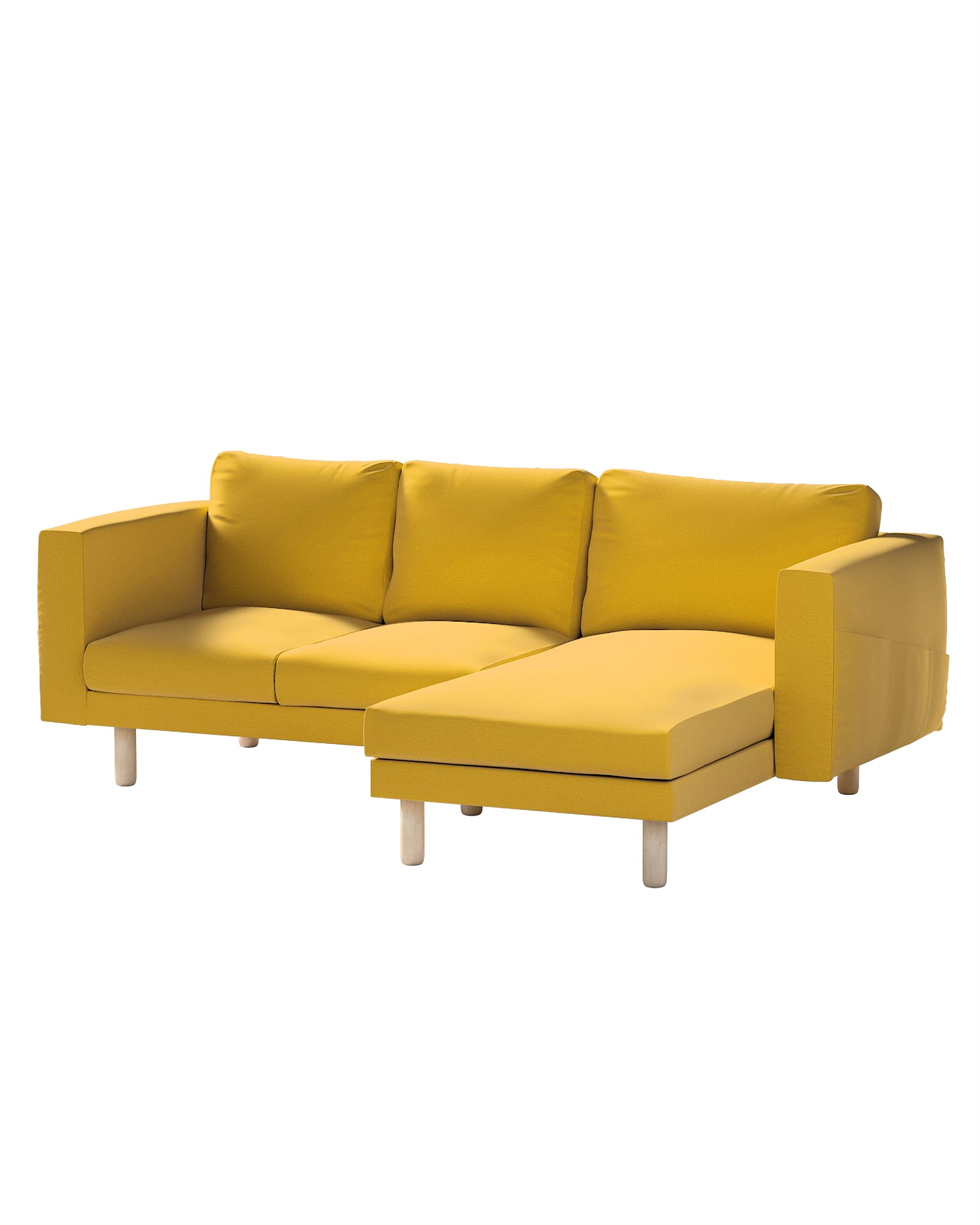 Bezug für Norsborg 3-Sitzer Sofa mit Recamiere Farbe gelb Stoff samt