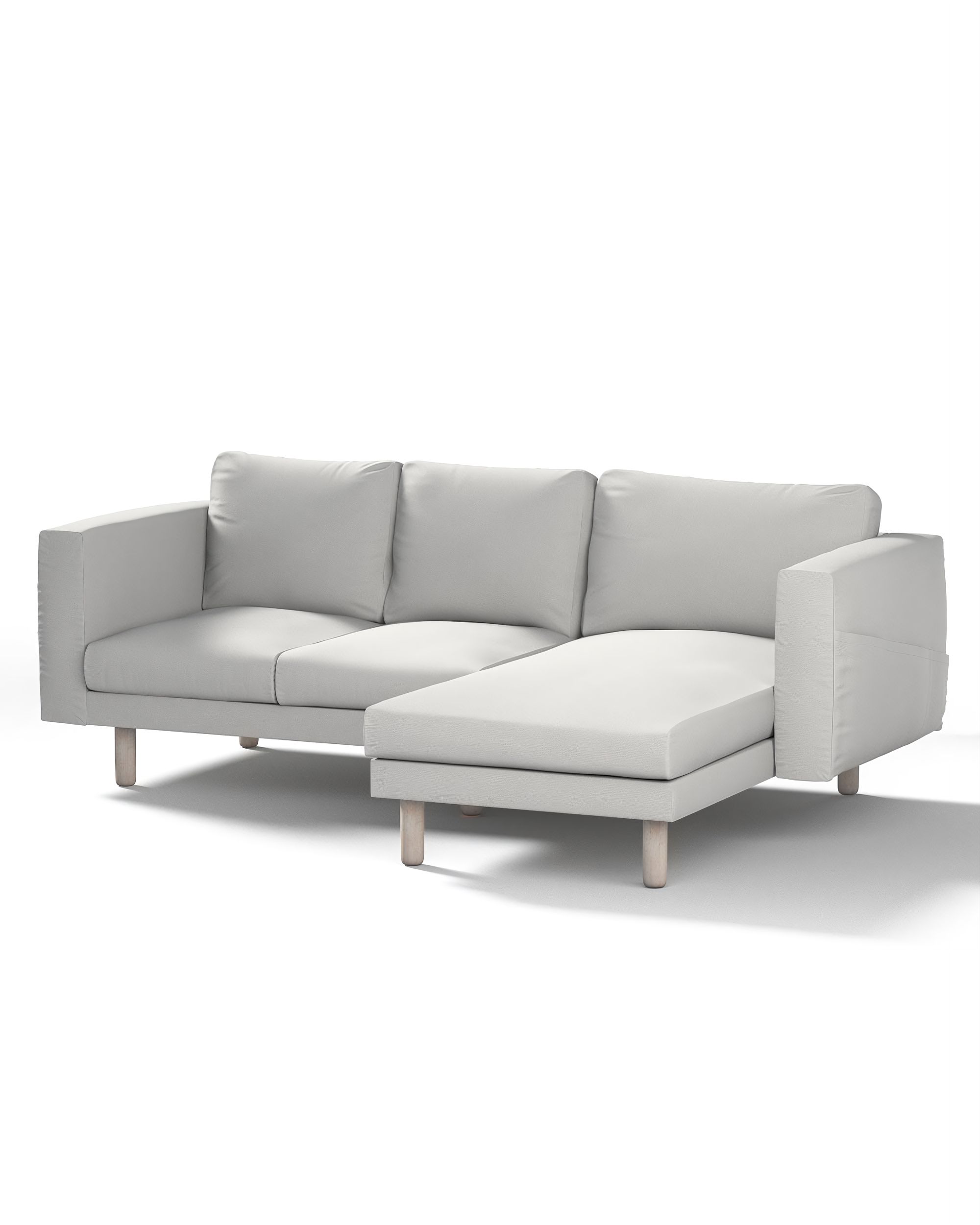 Bezug für Norsborg 3-Sitzer Sofa mit Recamiere Farbe grau Stoff strukturiert