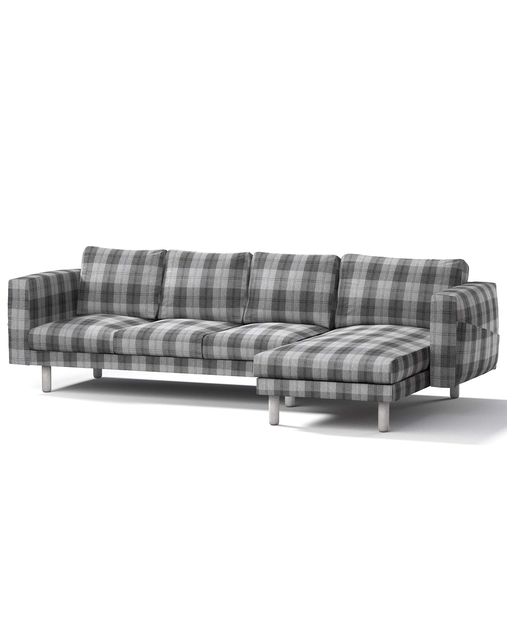 Bezug für Norsborg 4-Sitzer Sofa mit Recamiere Farbe grau Stoff strukturiert, gemustert