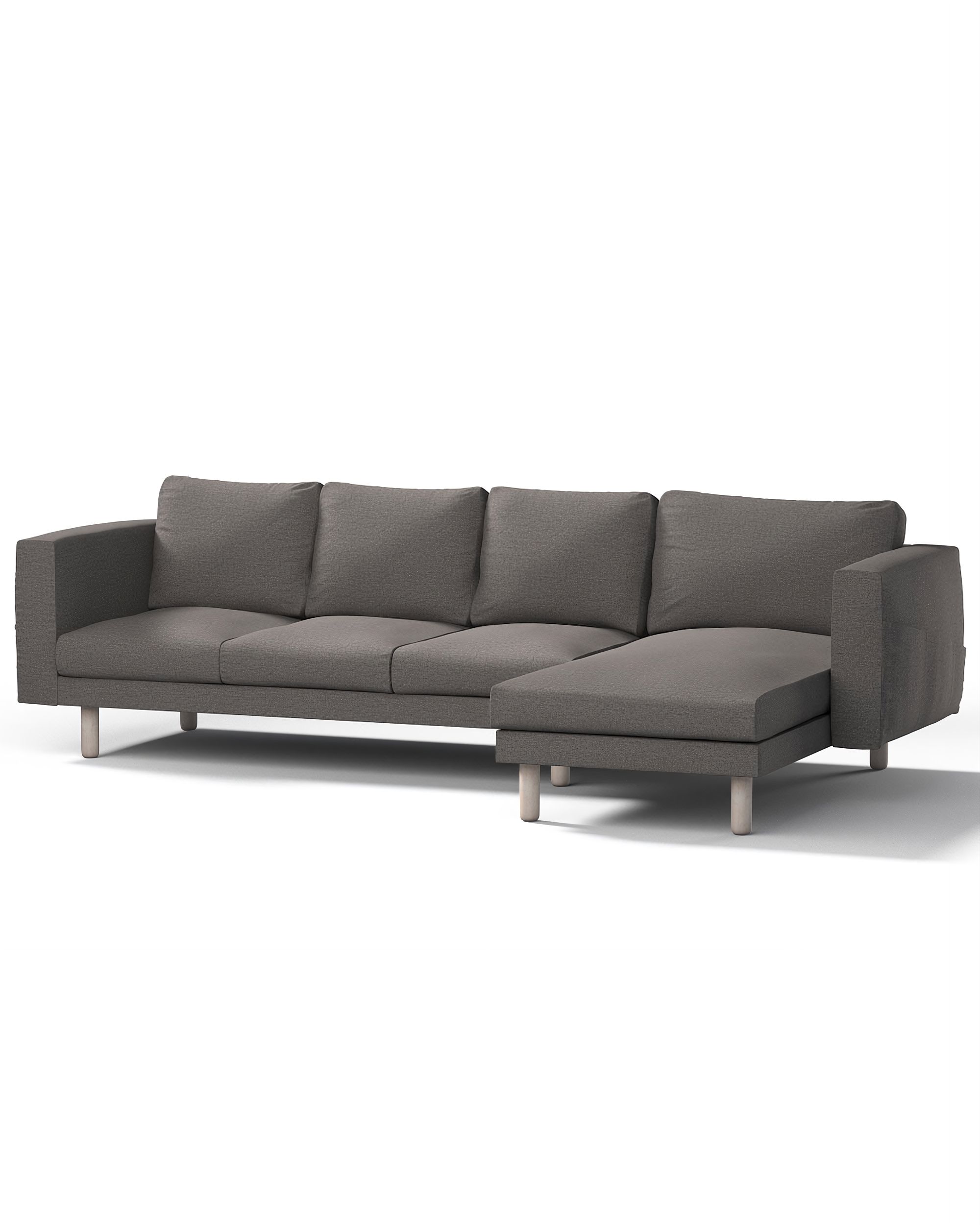 Bezug für Norsborg 4-Sitzer Sofa mit Recamiere Farbe grau Stoff strukturiert