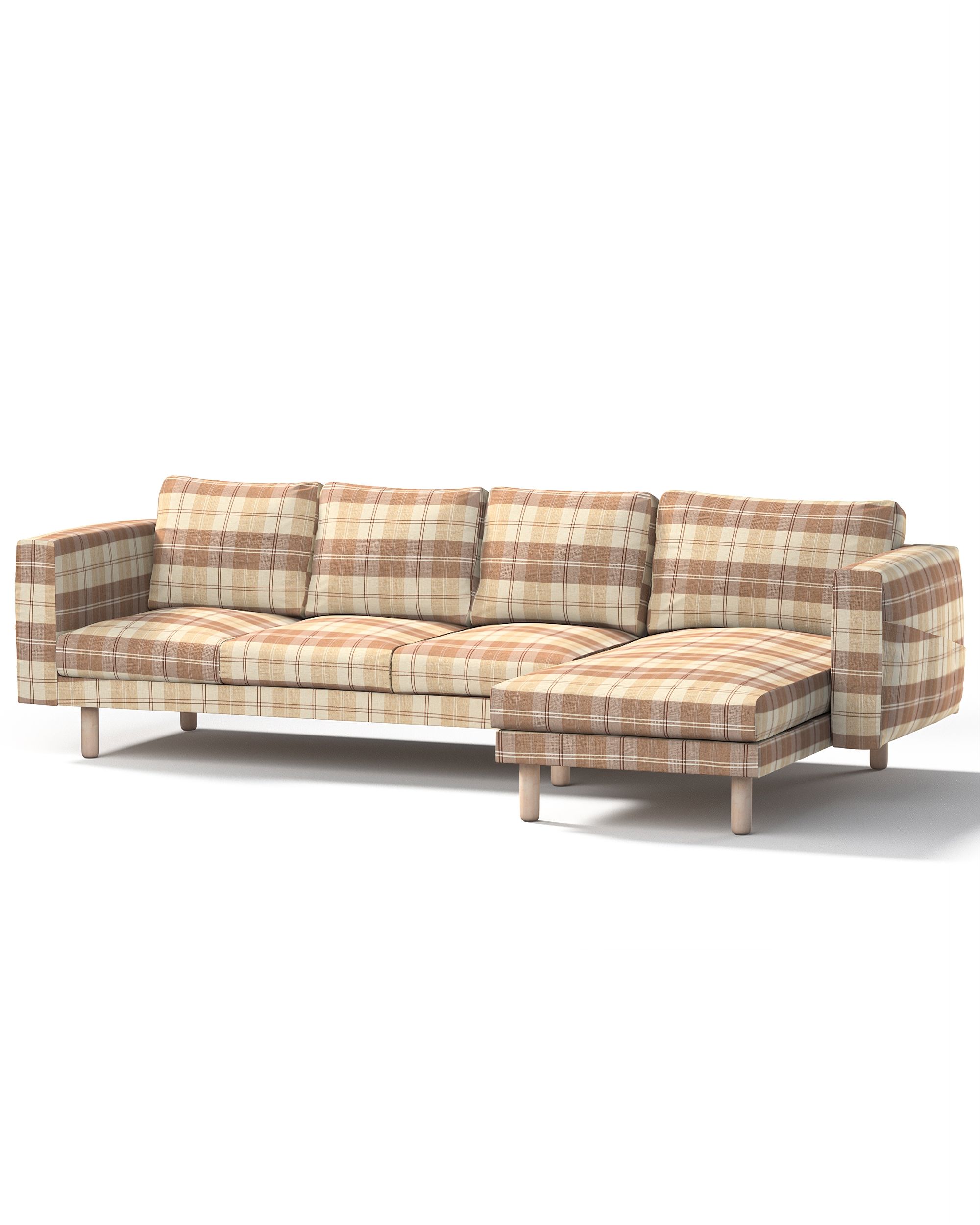 Bezug für Norsborg 4-Sitzer Sofa mit Recamiere Farbe beige Stoff strukturiert, gemustert