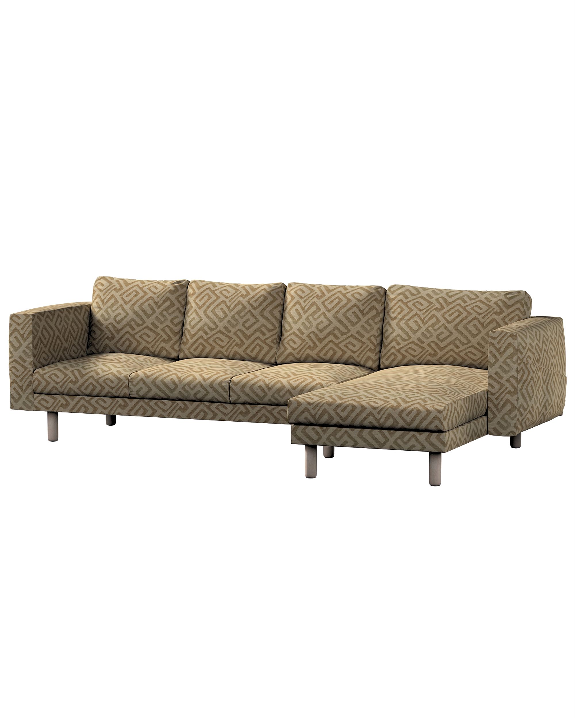 Bezug für Norsborg 4-Sitzer Sofa mit Recamiere Farbe beige Stoff strukturiert, gemustert