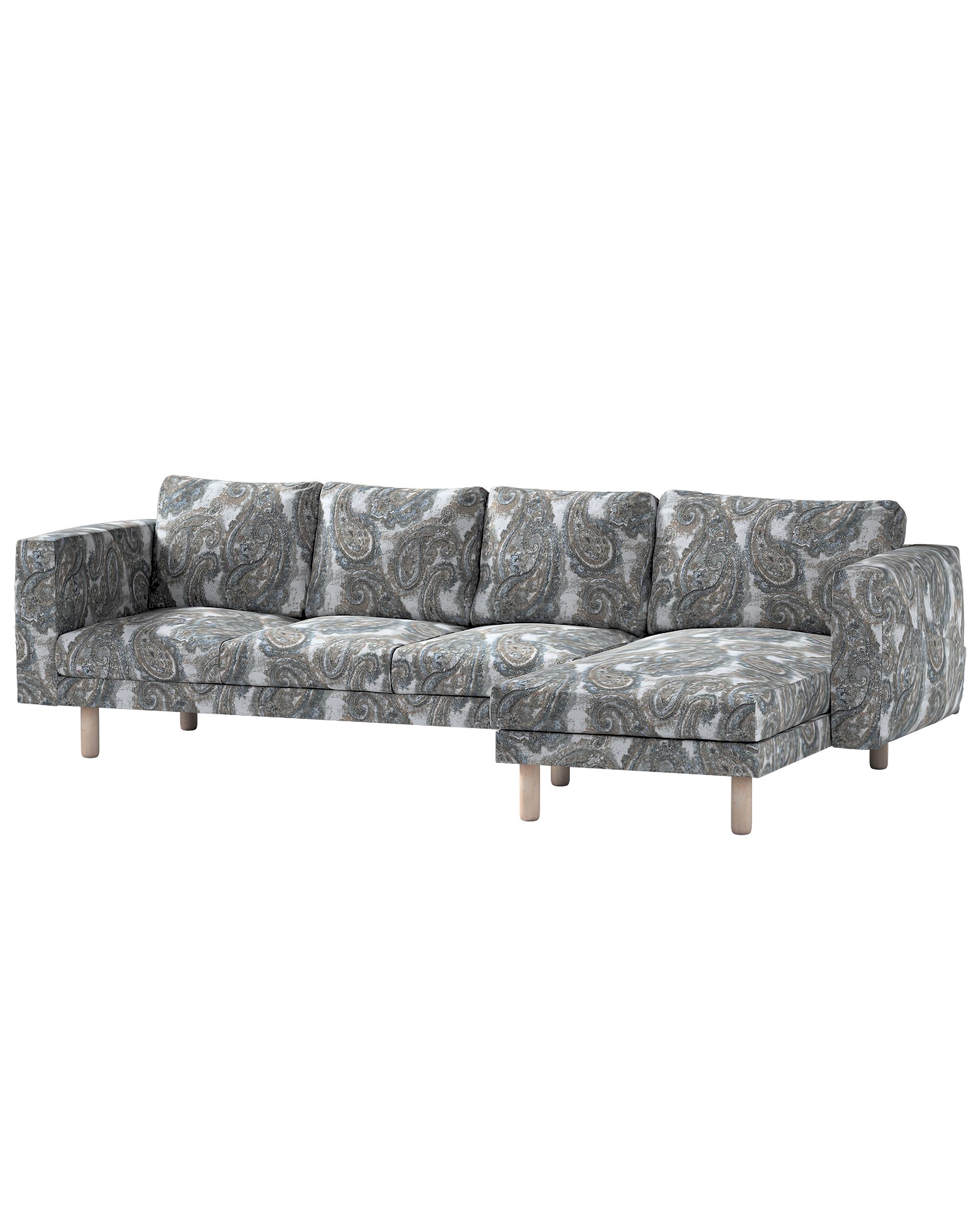 Bezug für Norsborg 4-Sitzer Sofa mit Recamiere Farbe bunt Stoff strukturiert, gemustert