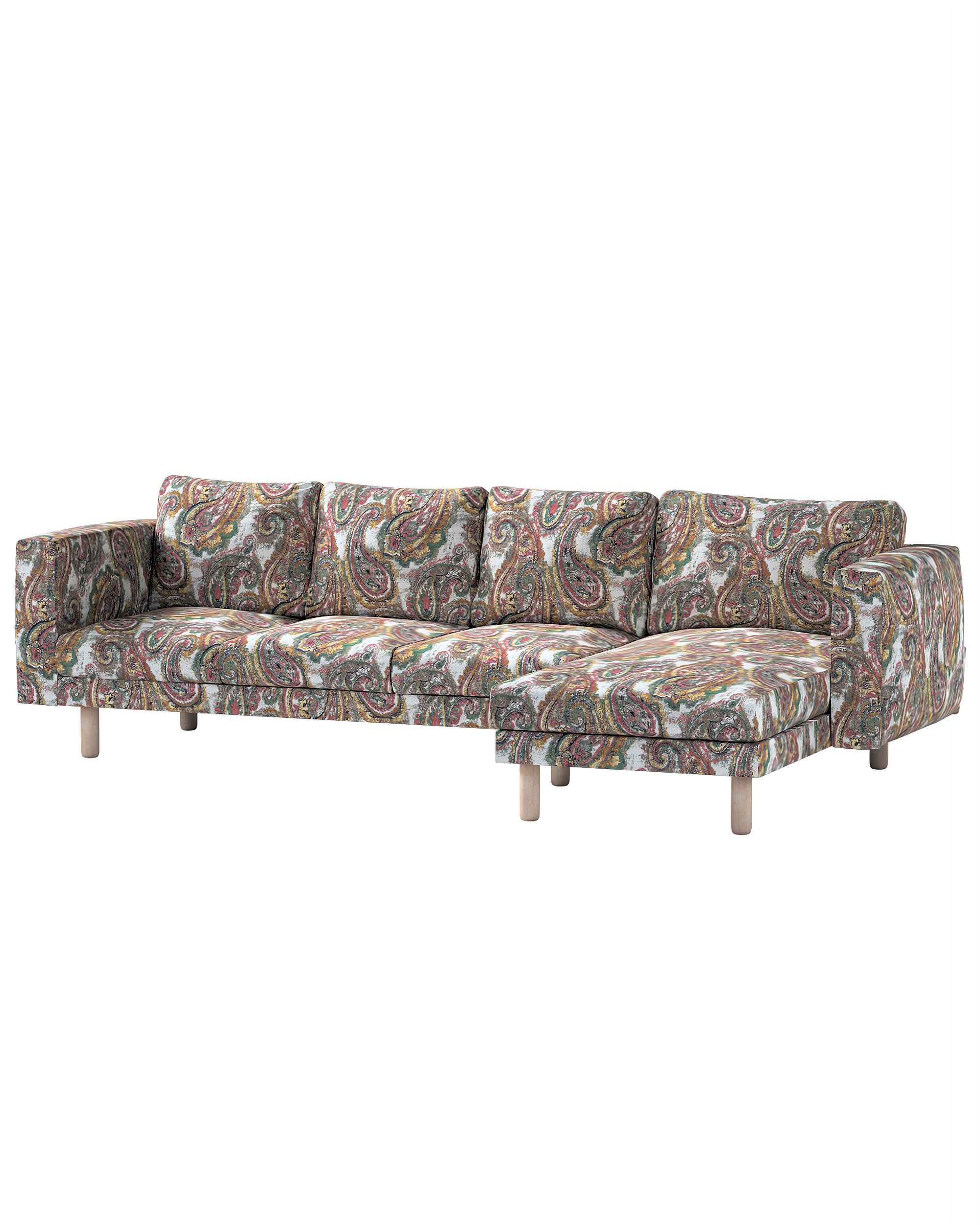 Bezug für Norsborg 4-Sitzer Sofa mit Recamiere Farbe bunt Stoff strukturiert, gemustert