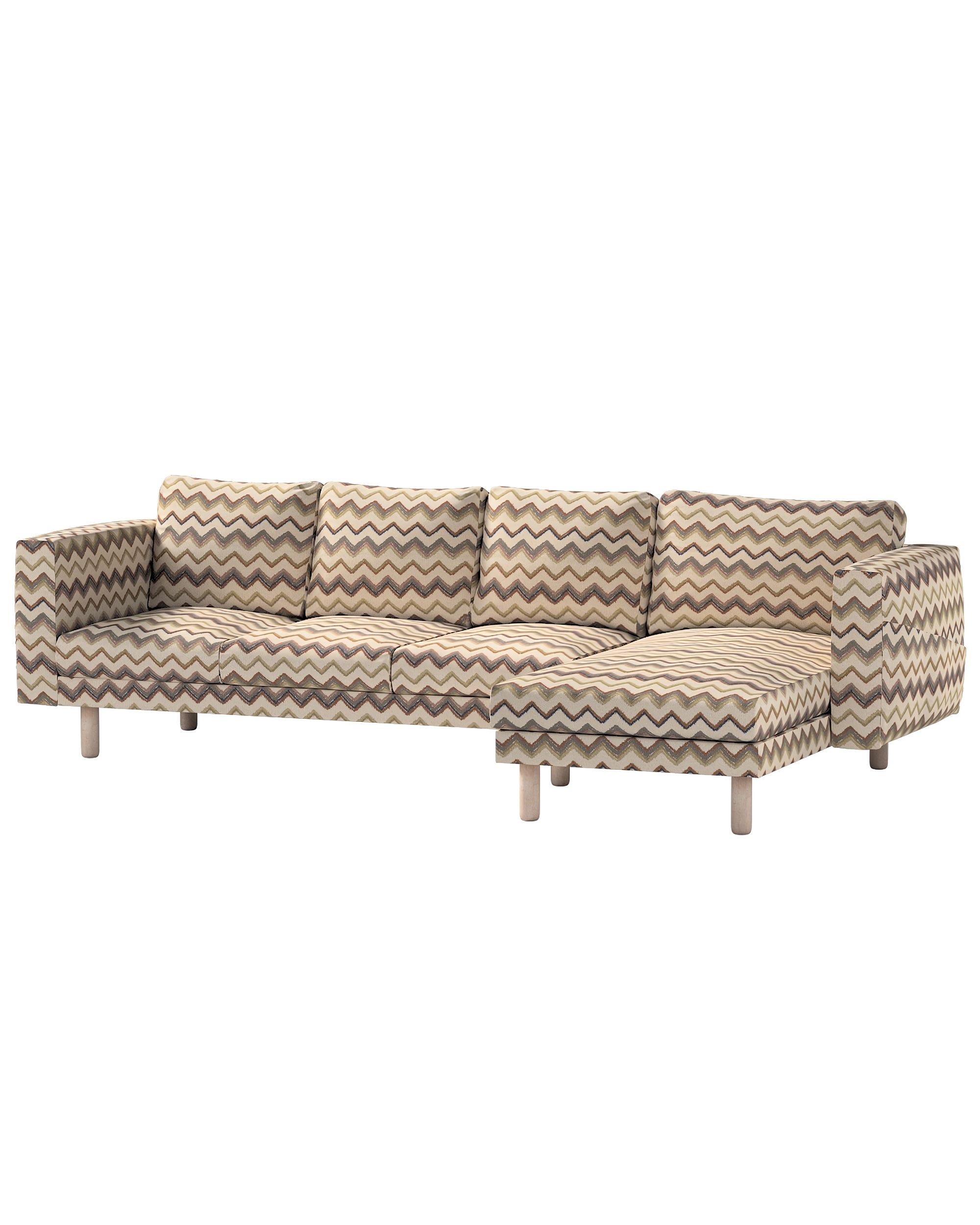 Bezug für Norsborg 4-Sitzer Sofa mit Recamiere Farbe beige Stoff strukturiert, gemustert