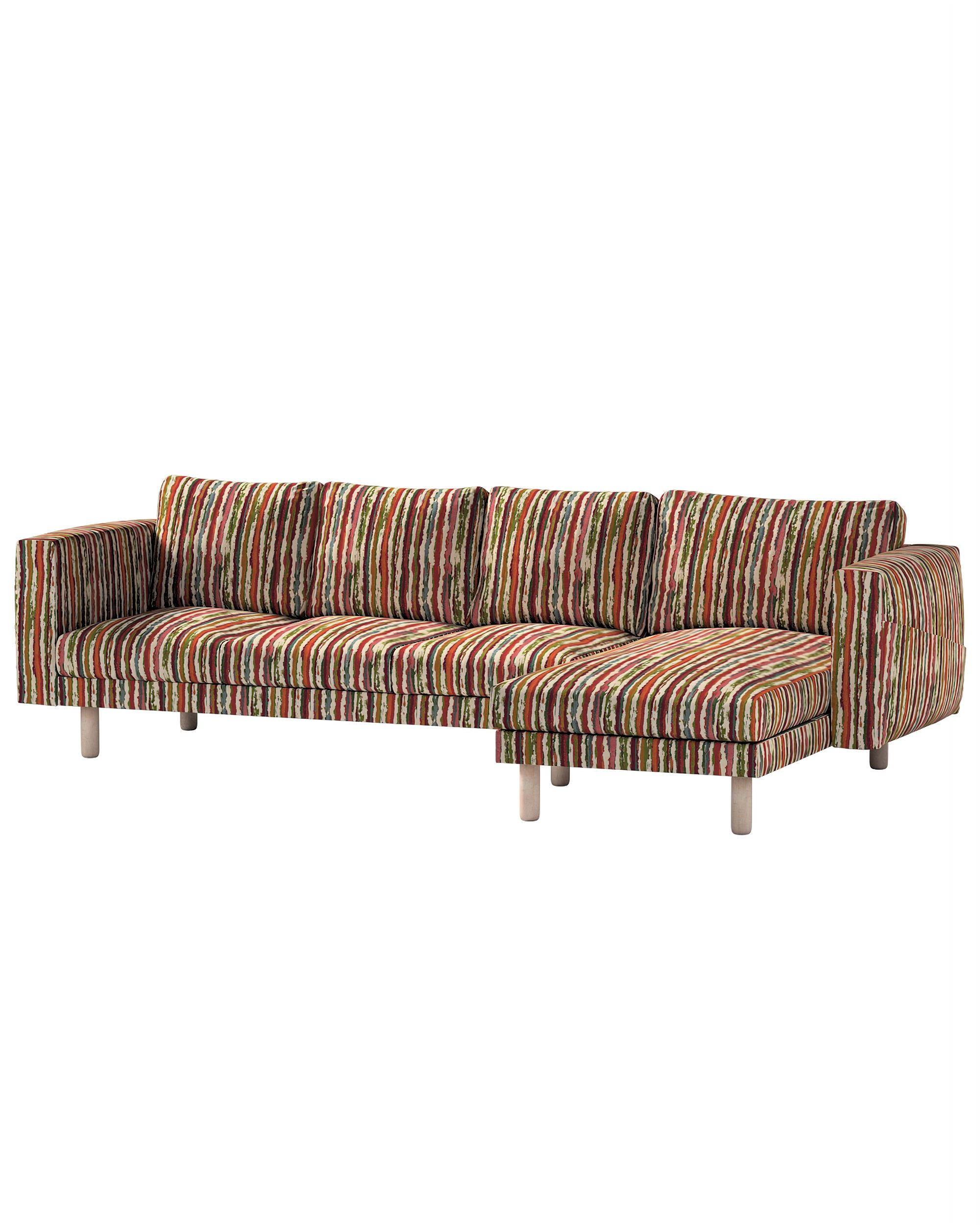 Bezug für Norsborg 4-Sitzer Sofa mit Recamiere Farbe bunt Stoff strukturiert, gemustert
