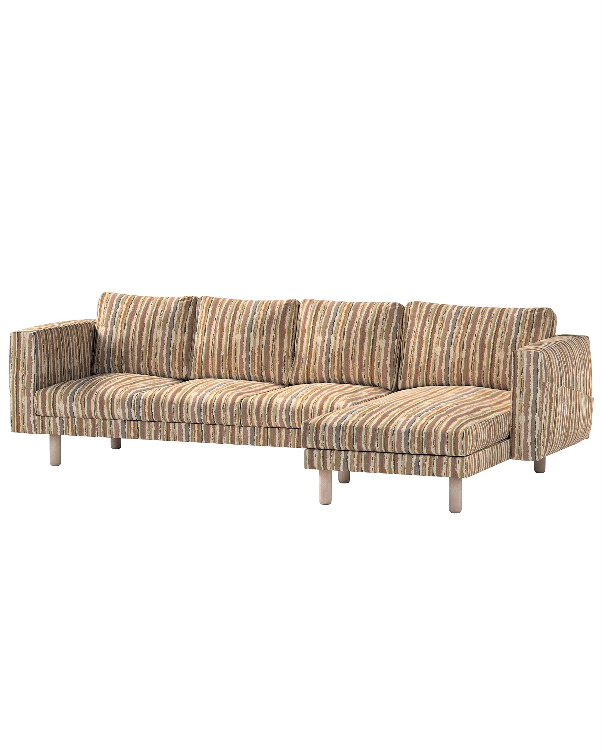 Bezug für Norsborg 4-Sitzer Sofa mit Recamiere Farbe beige Stoff strukturiert, gemustert
