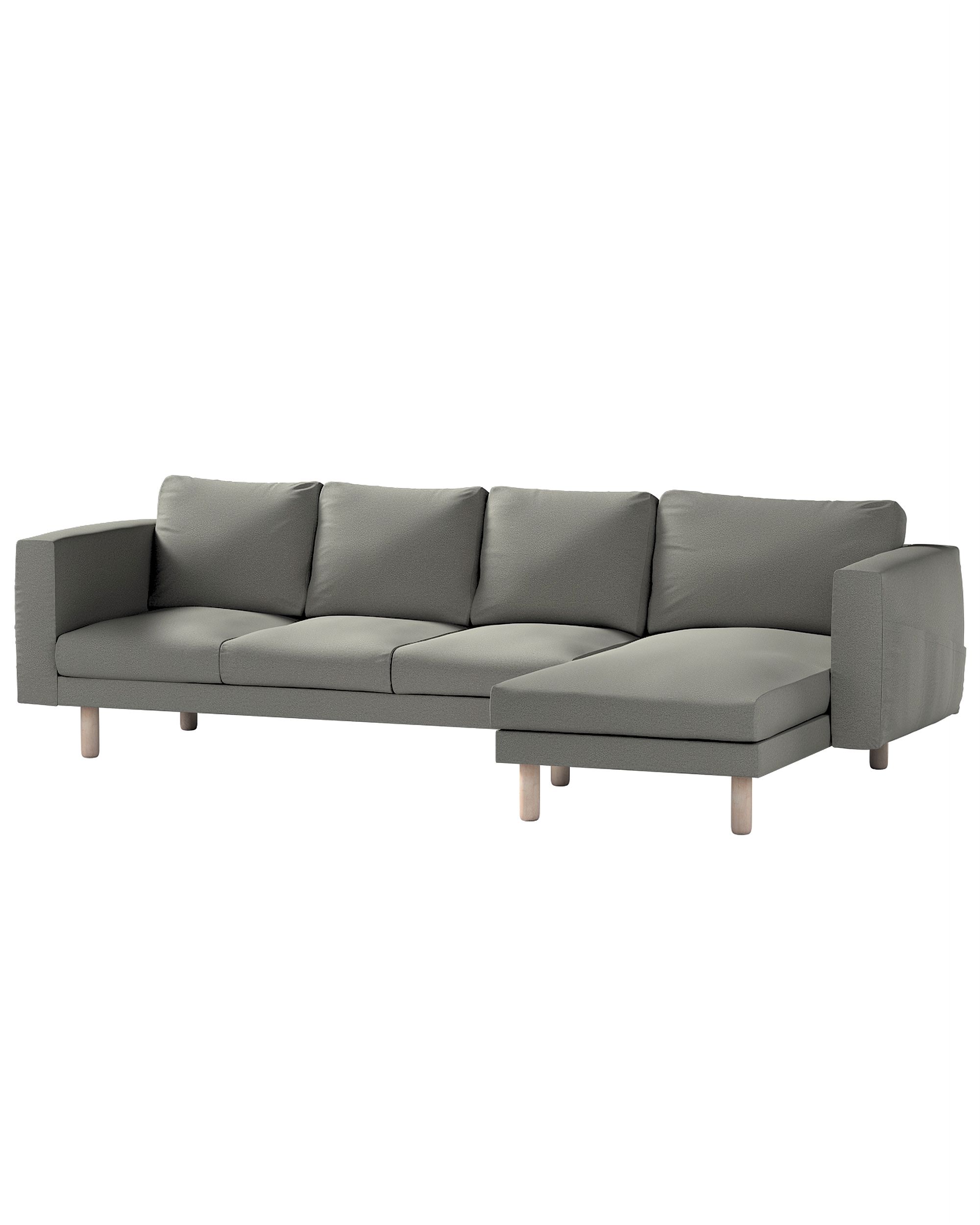 Bezug für Norsborg 4-Sitzer Sofa mit Recamiere Farbe grau Stoff strukturiert