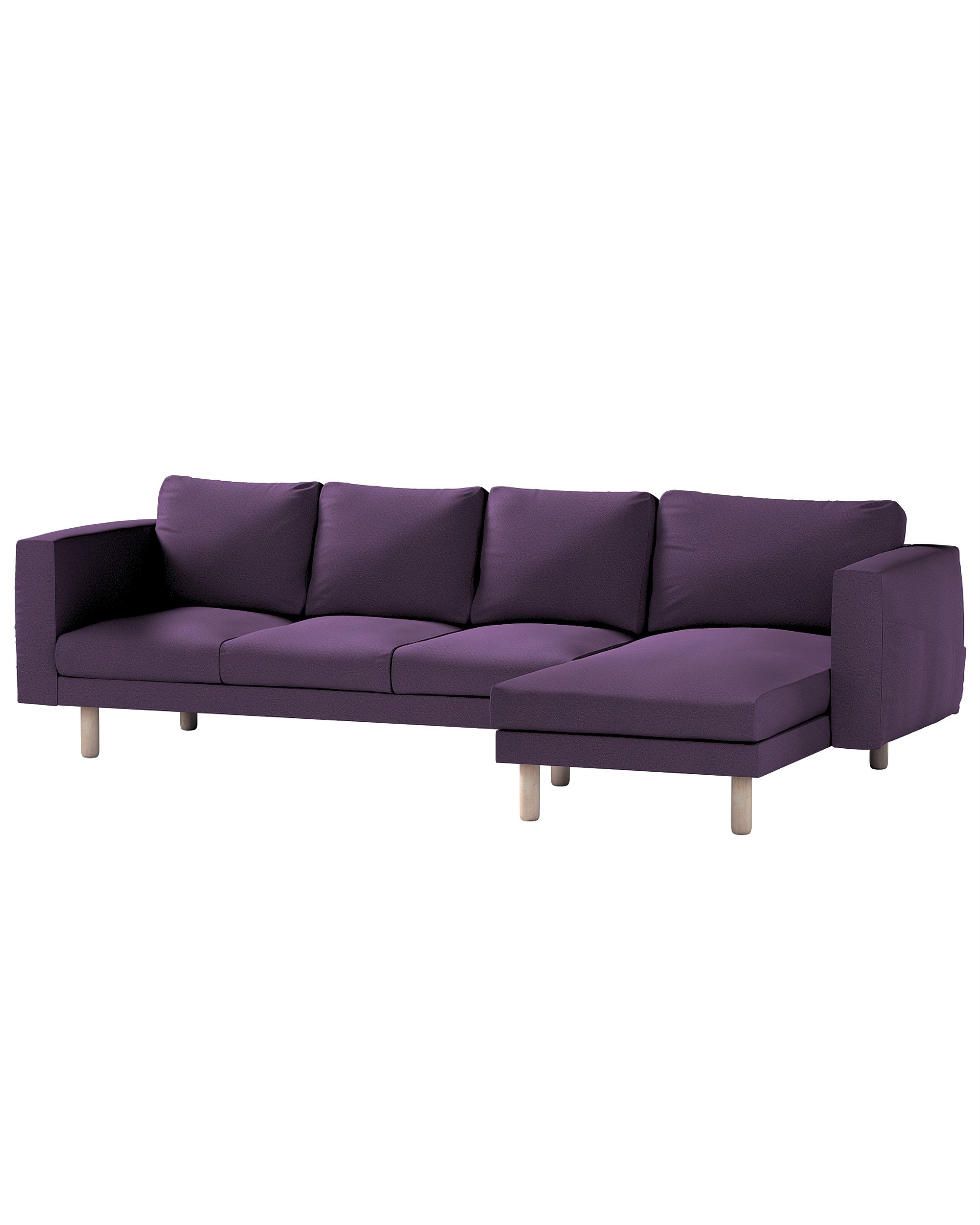 Bezug für Norsborg 4-Sitzer Sofa mit Recamiere Farbe violett Stoff strukturiert