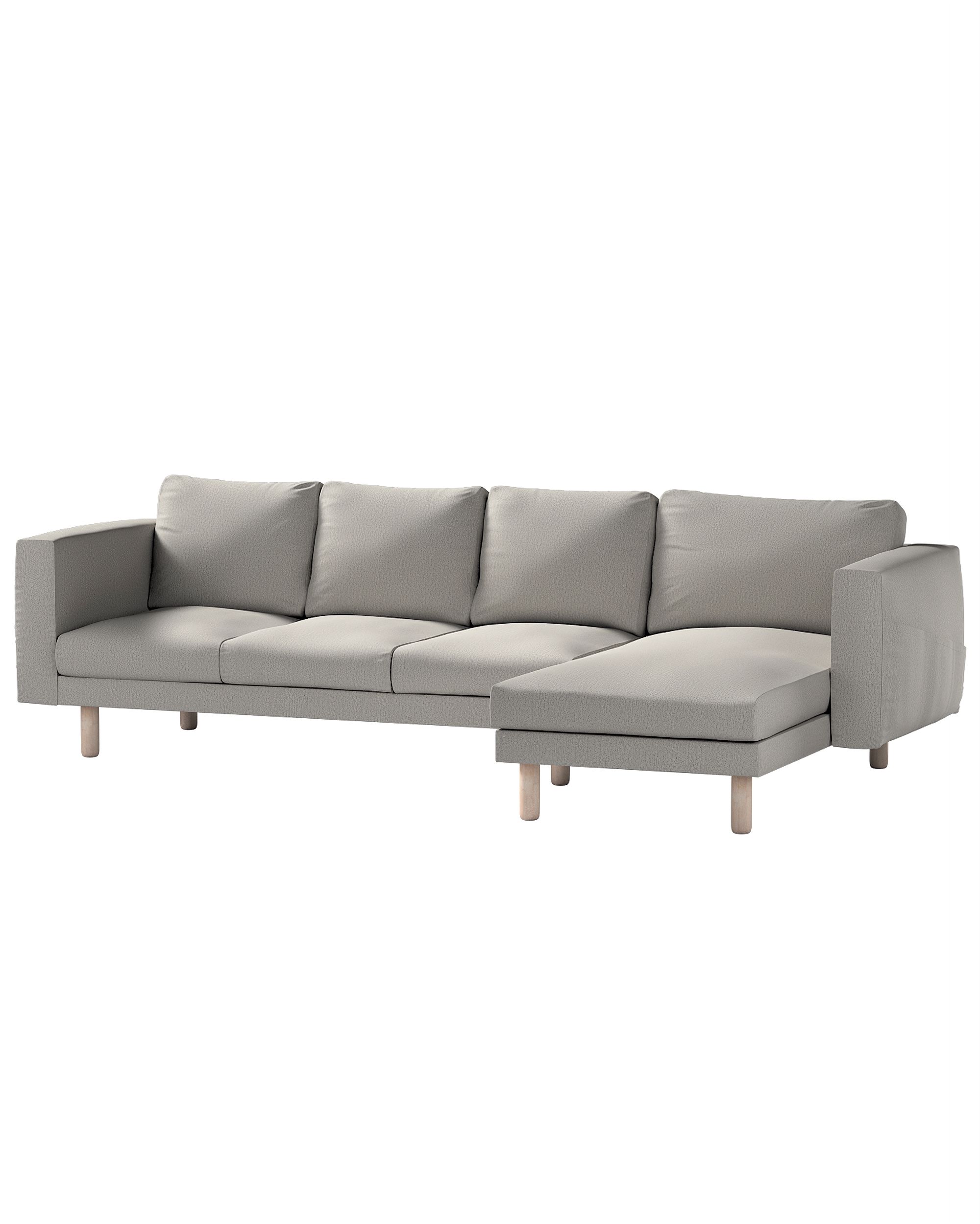 Bezug für Norsborg 4-Sitzer Sofa mit Recamiere Farbe grau Stoff strukturiert